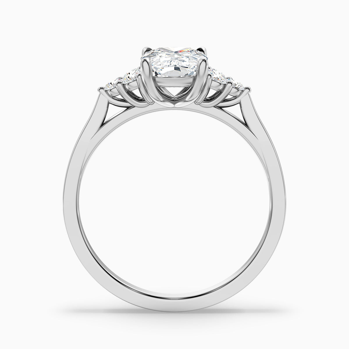 Kiera 1.5 Carat Elongated Cushion Cut Vintage Inspired Lab Grown Diamond Ring in 18k White Gold