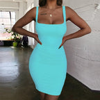 Candy Color Hip-Wrapped Sleeveless Strap Dress Women Dress Bella Mia