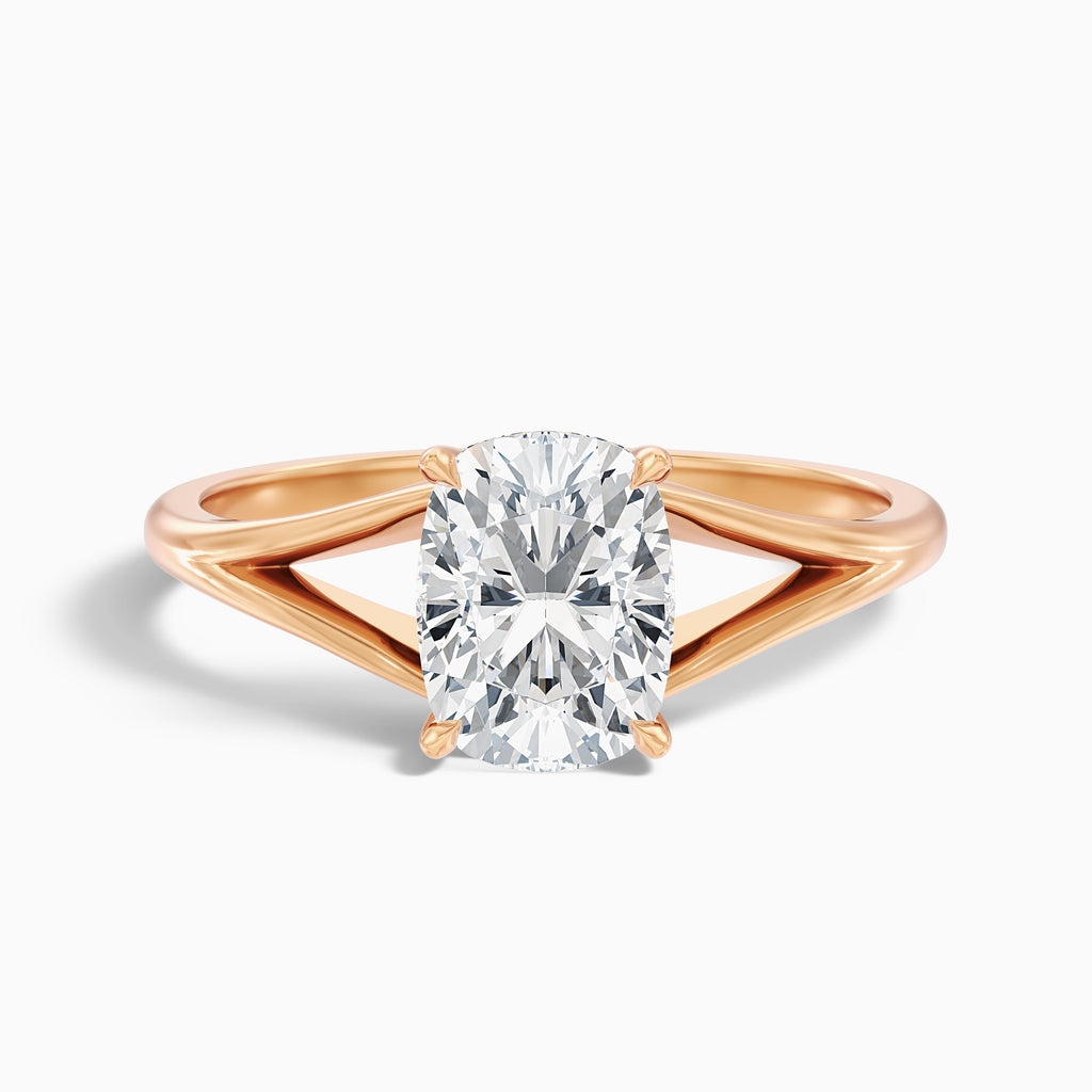Maren 2.5 Carat Elongated Cushion Cut Split Shank Lab Grown Diamond Ring in 18k Yellow Gold