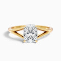 Maren 2.5 Carat Elongated Cushion Cut Split Shank Lab Grown Diamond Ring in 18k Yellow Gold