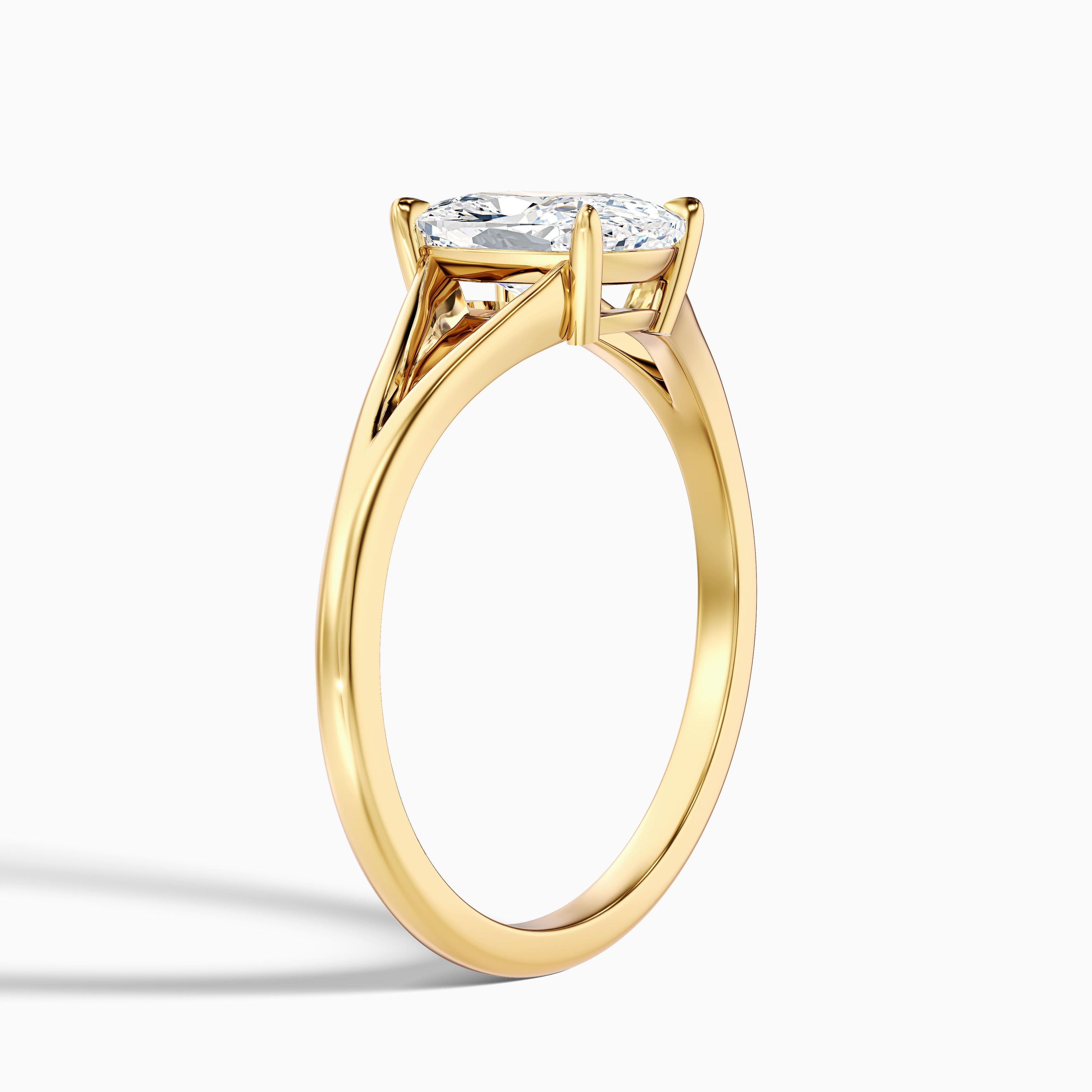 Maren 2.5 Carat Elongated Cushion Cut Split Shank Lab Grown Diamond Ring in 18k Yellow Gold