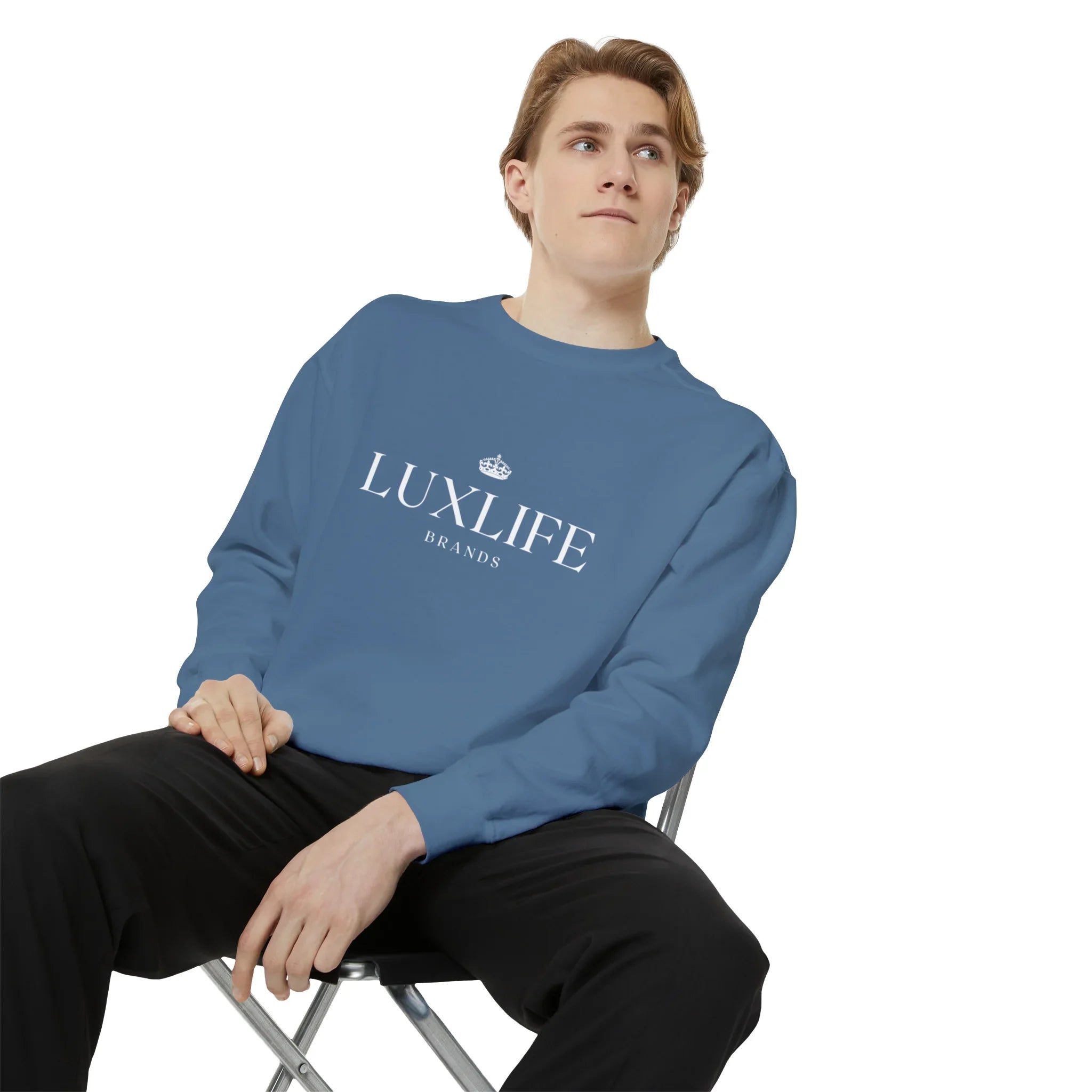Luxlife Brands Garment-Dyed Sweatshirt Printify