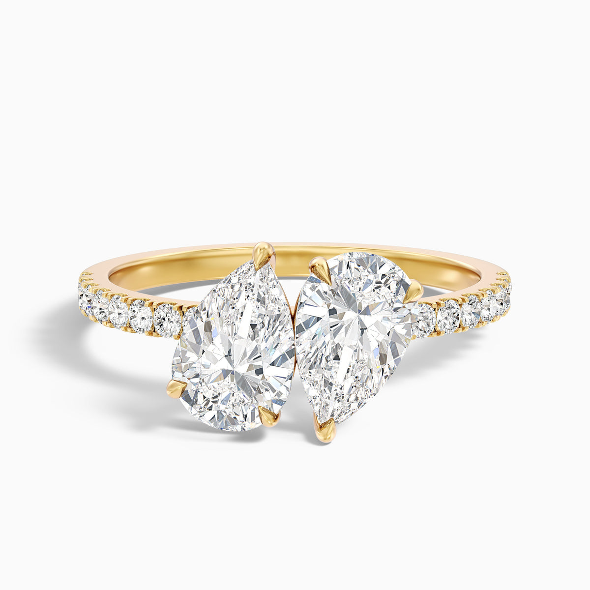 Anahi Toi Et Moi Pave Ring in 14k White Gold With Both Pear Two Stone Lab Grown Diamond (3.5 Ct. Tw.)
