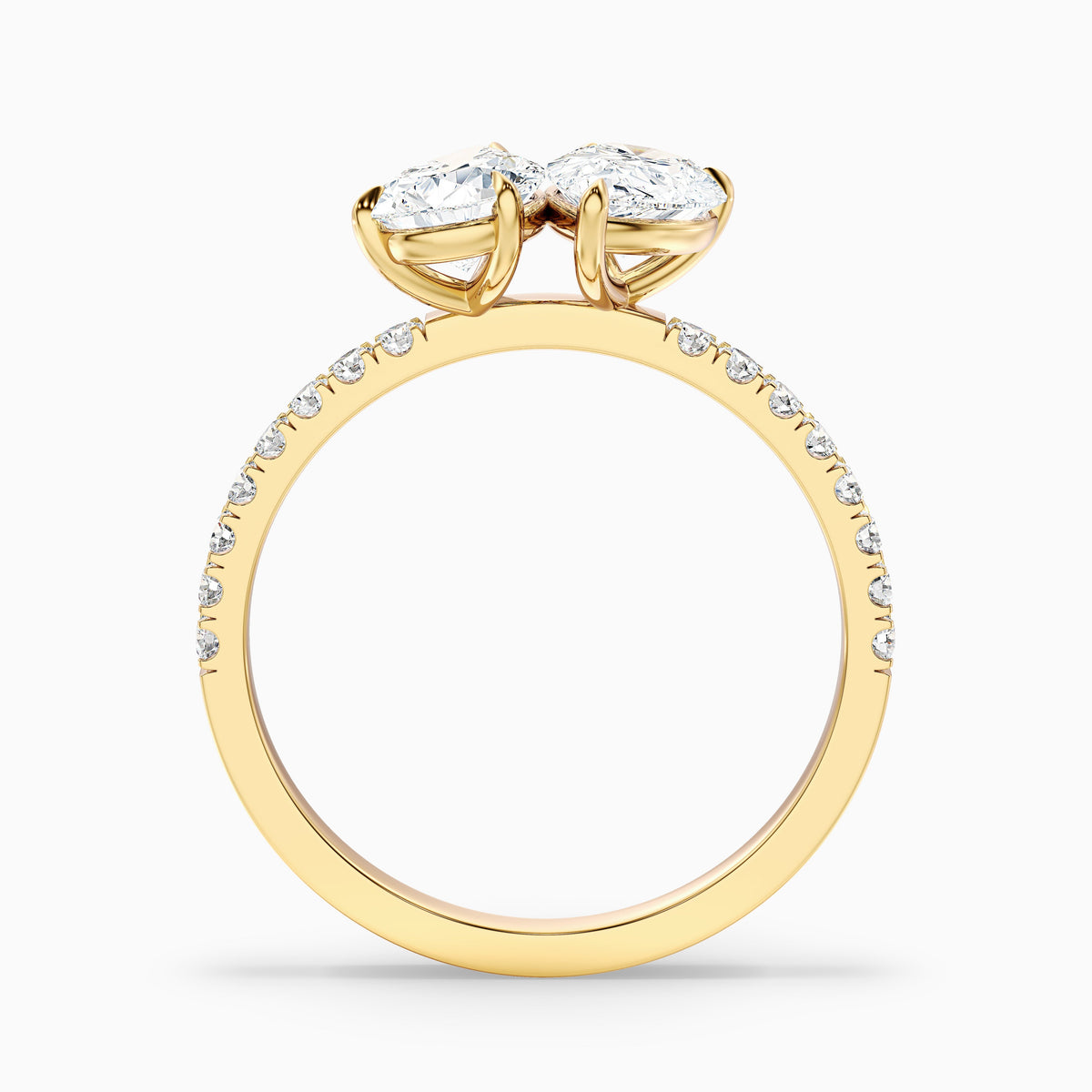 Anahi Toi Et Moi Pave Ring in 14k White Gold With Both Pear Two Stone Lab Grown Diamond (3.5 Ct. Tw.)