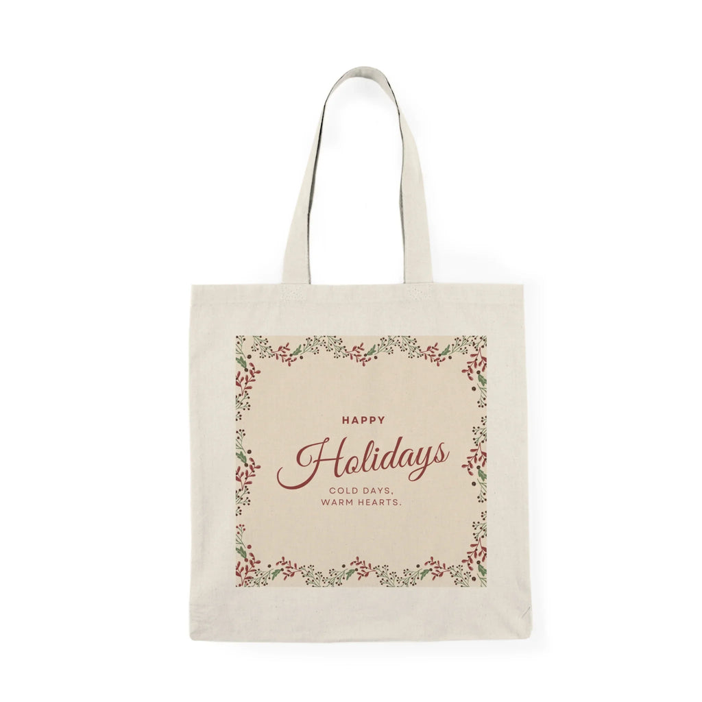 Happy Holidays Natural Tote Bag Printify