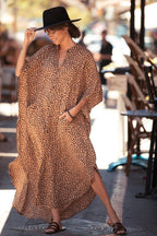 Beach Cover up Loose Button with Pocket Vacation Robe Blouse Bella Mia