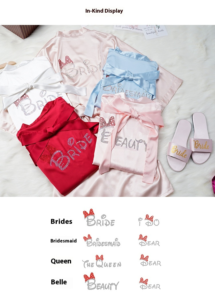 Custom Satin Bridesmaid Robes – Personalized with Name, Title, or Date | Wedding Party Gifts SelenaHuanStudio