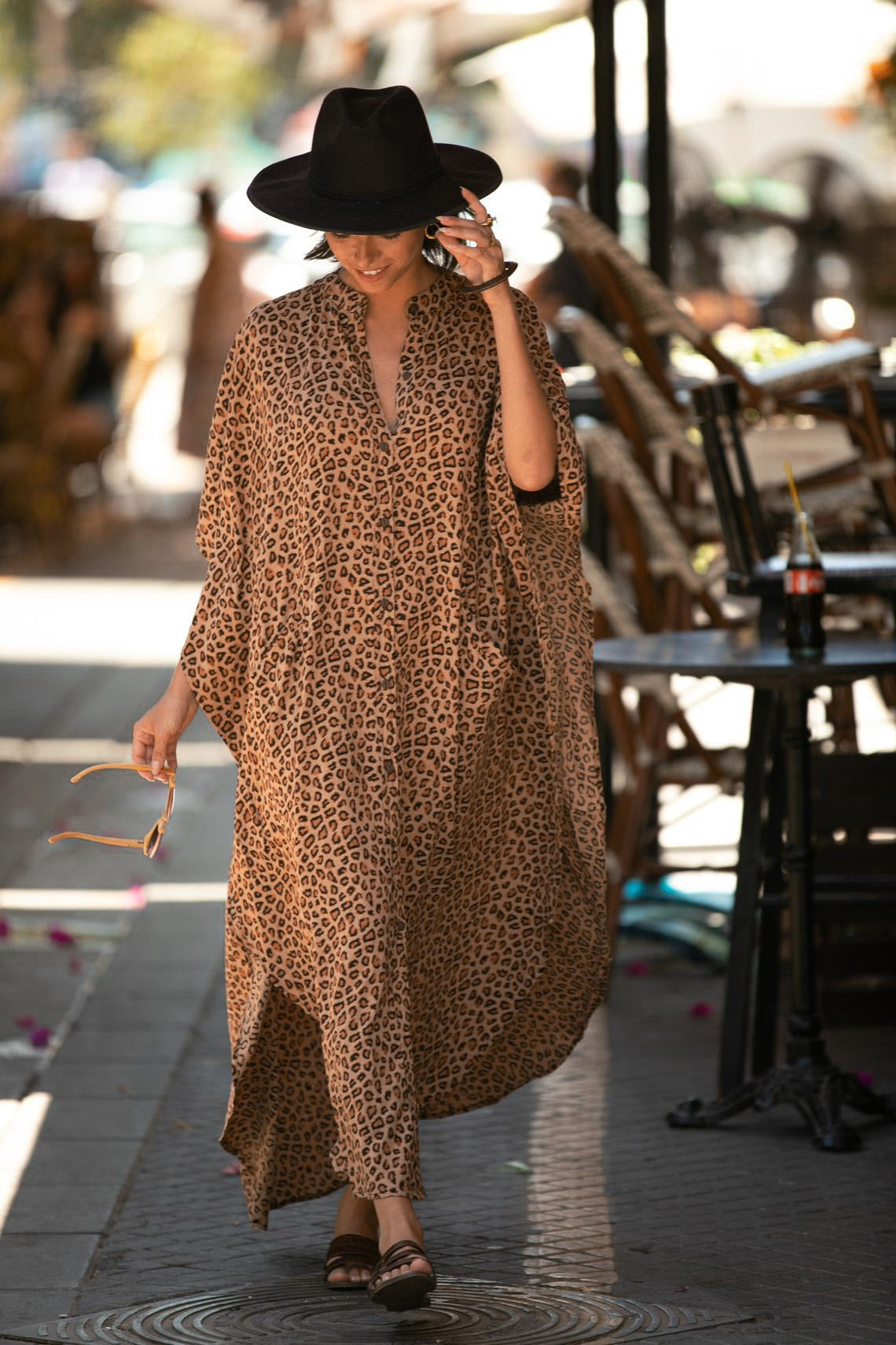 Beach Cover up Loose Button with Pocket Vacation Robe Blouse Bella Mia