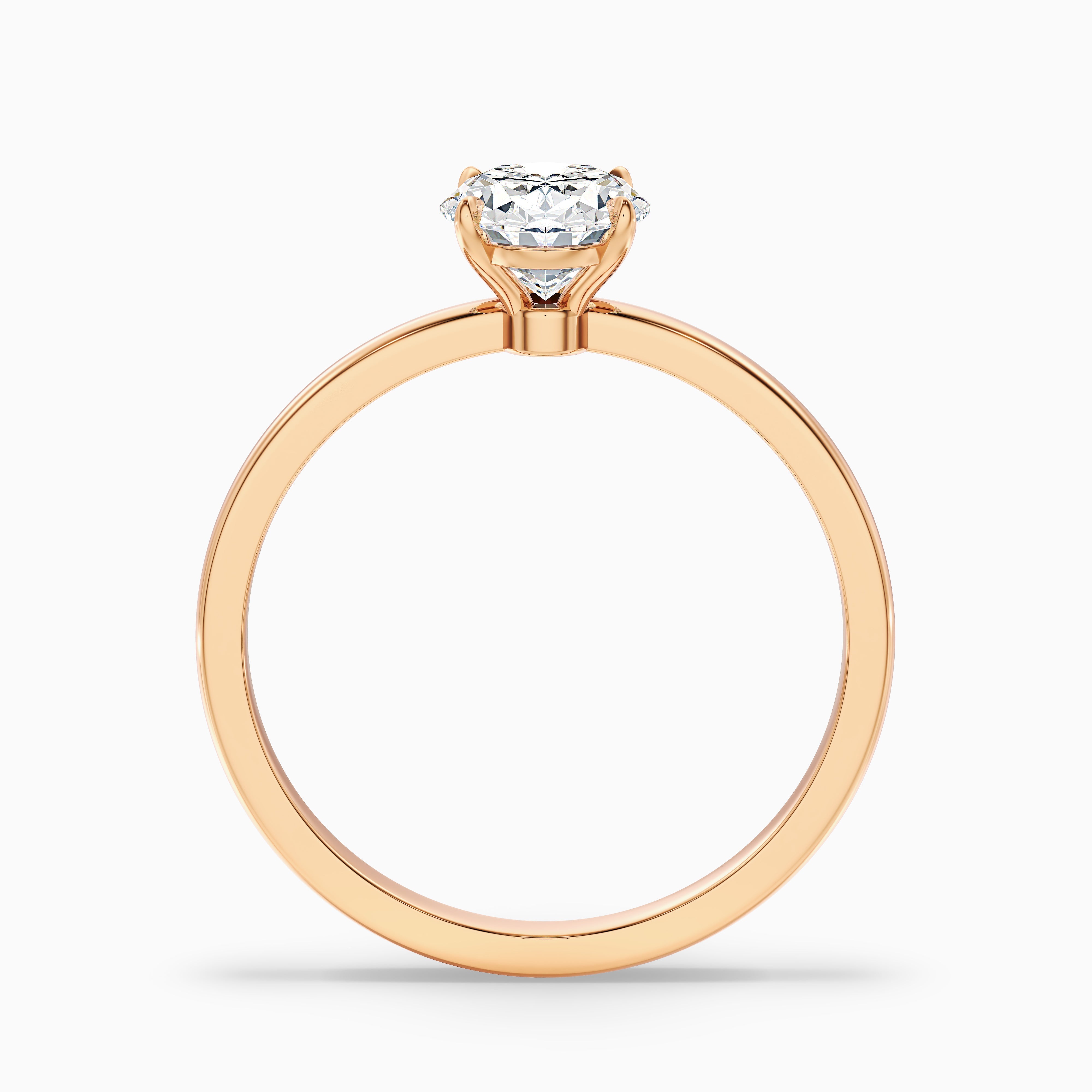 Kaley 2 Carat Oval Cut Low Profile Solitaire Lab Grown Diamond Ring in 18k Yellow Gold