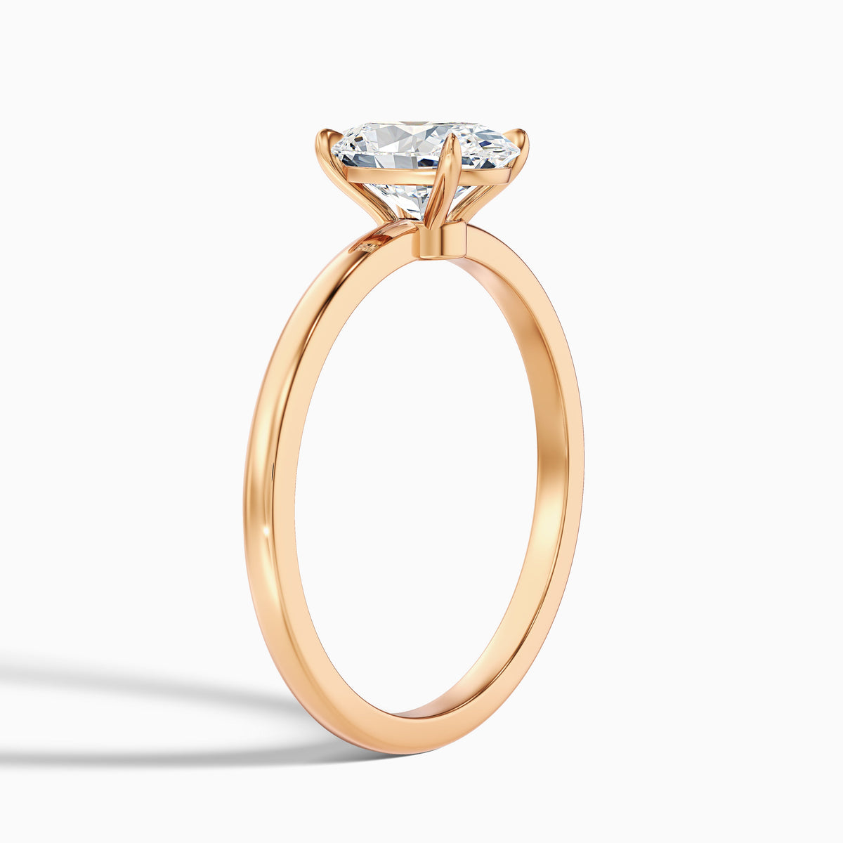 Ayana 1 Carat Oval Cut Low Profile Solitaire Moissanite Diamond Ring in 10k Yellow Gold