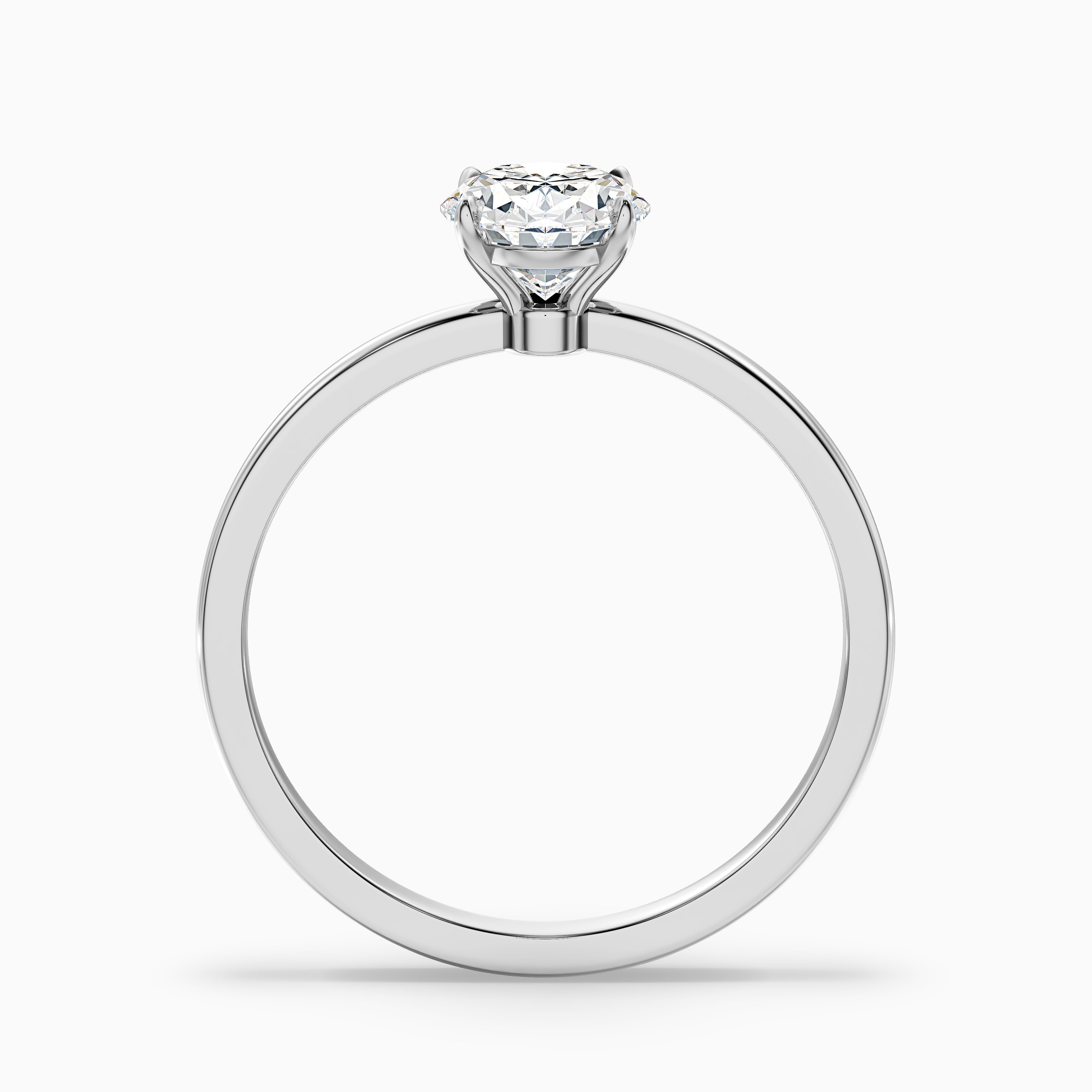 Kaley 1.5 Carat Oval Cut Low Profile Solitaire Lab Grown Diamond Ring in 10k White Gold