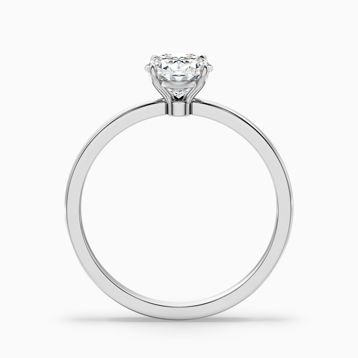 Ayana 1 Carat Oval Cut Low Profile Solitaire Moissanite Diamond Ring in 10k Yellow Gold