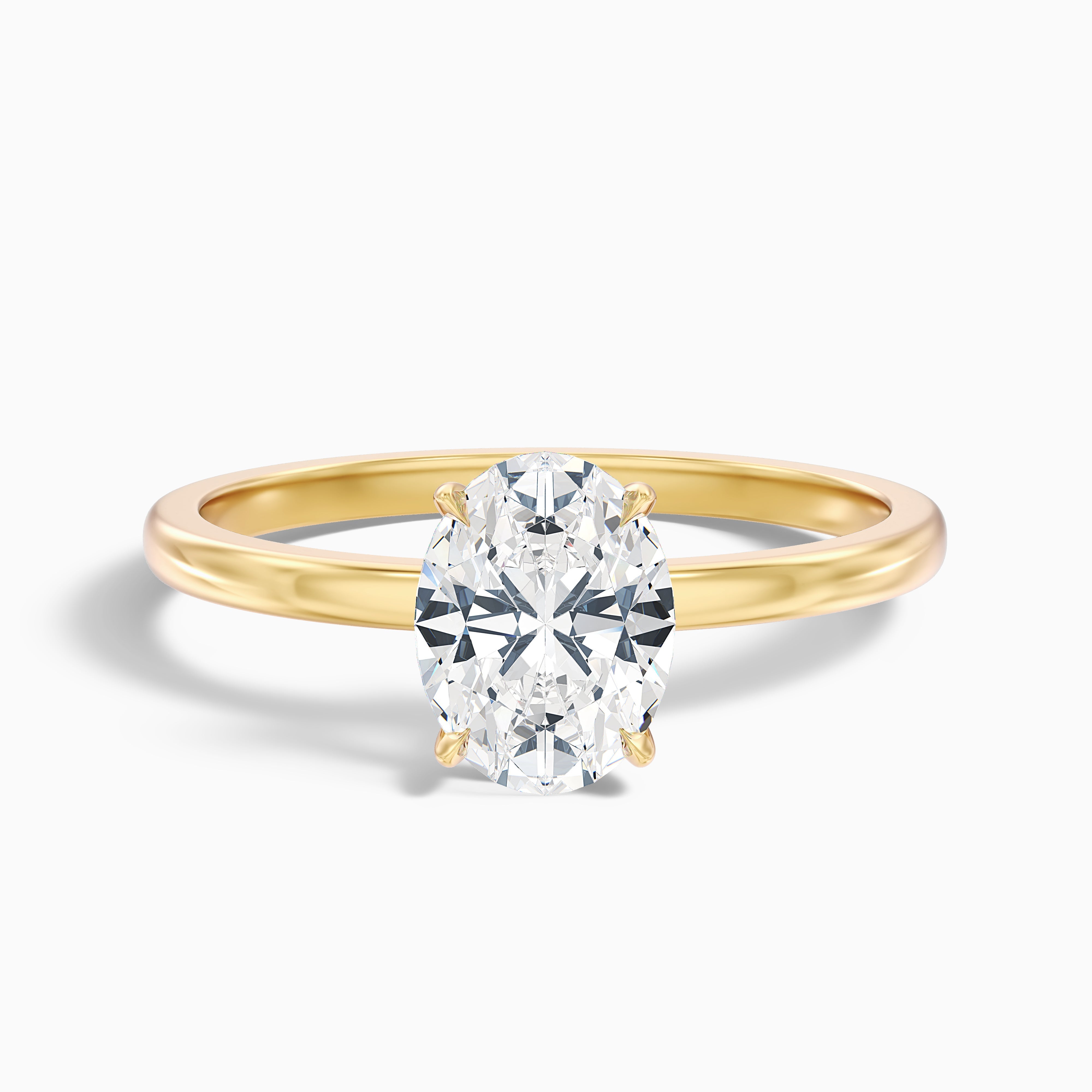 Kaley 1.5 Carat Oval Cut Low Profile Solitaire Lab Grown Diamond Ring in 10k White Gold