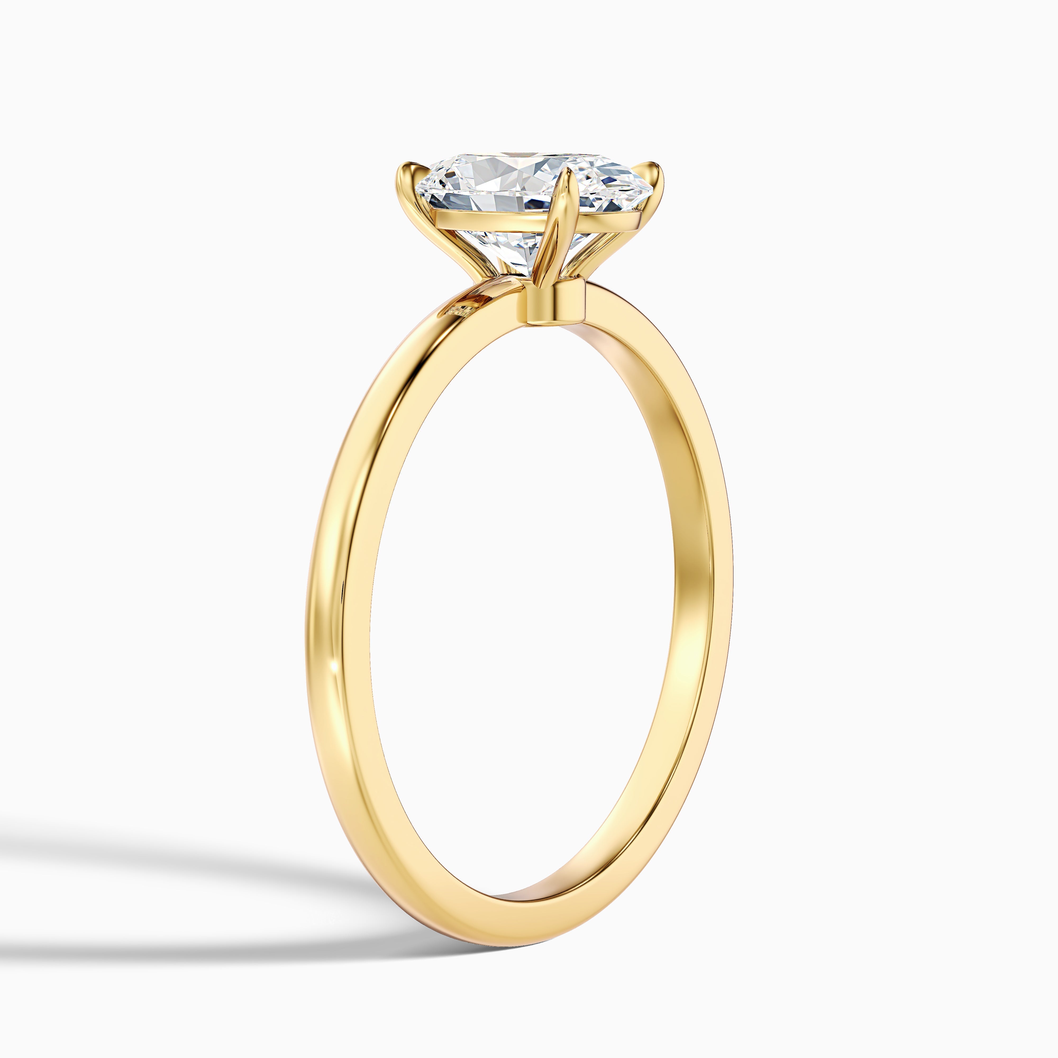 Kaley 2 Carat Oval Cut Low Profile Solitaire Lab Grown Diamond Ring in 18k Yellow Gold