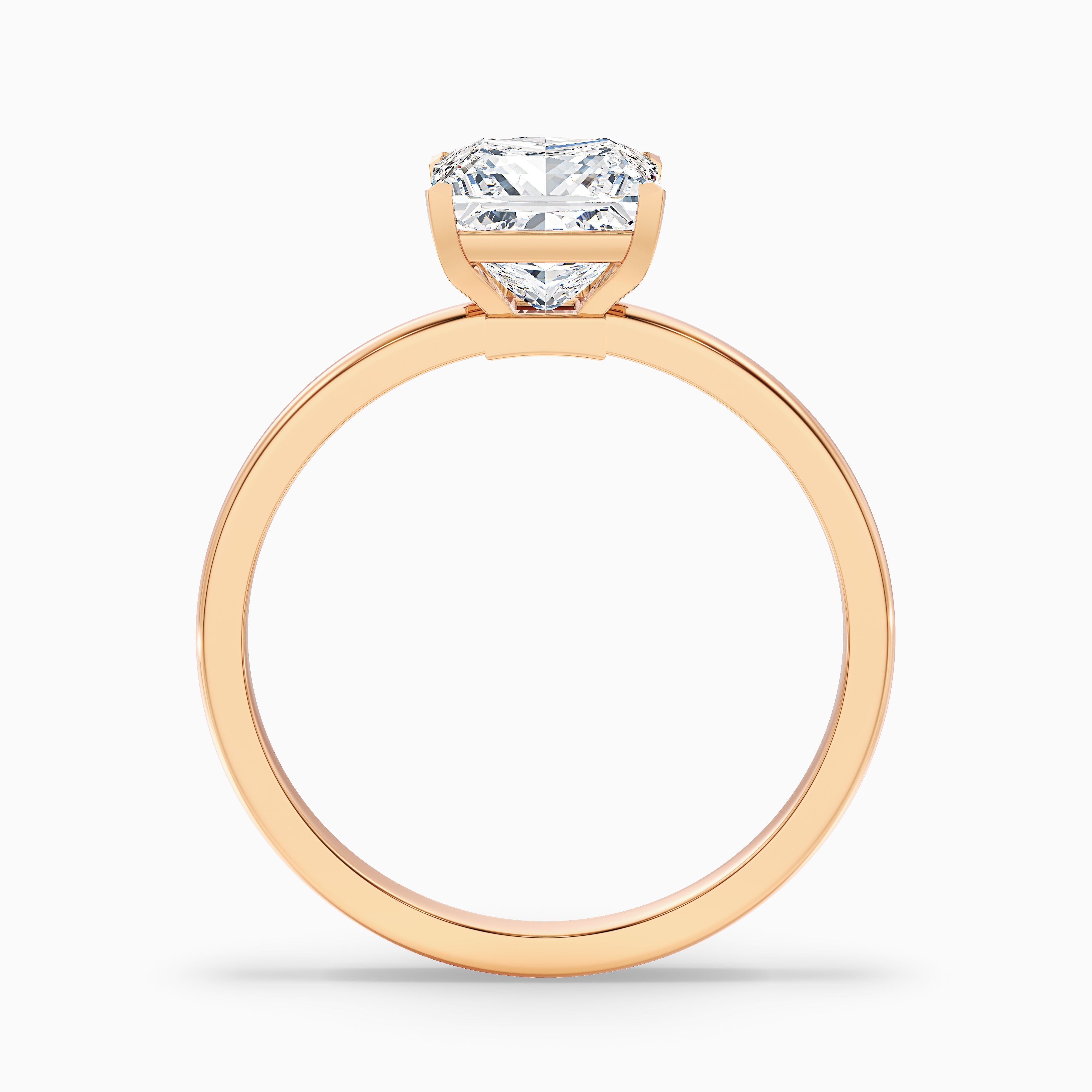 Nasya 2 Carat Princess Cut Low Profile Solitaire Lab Grown Diamond Ring in 18k White Gold