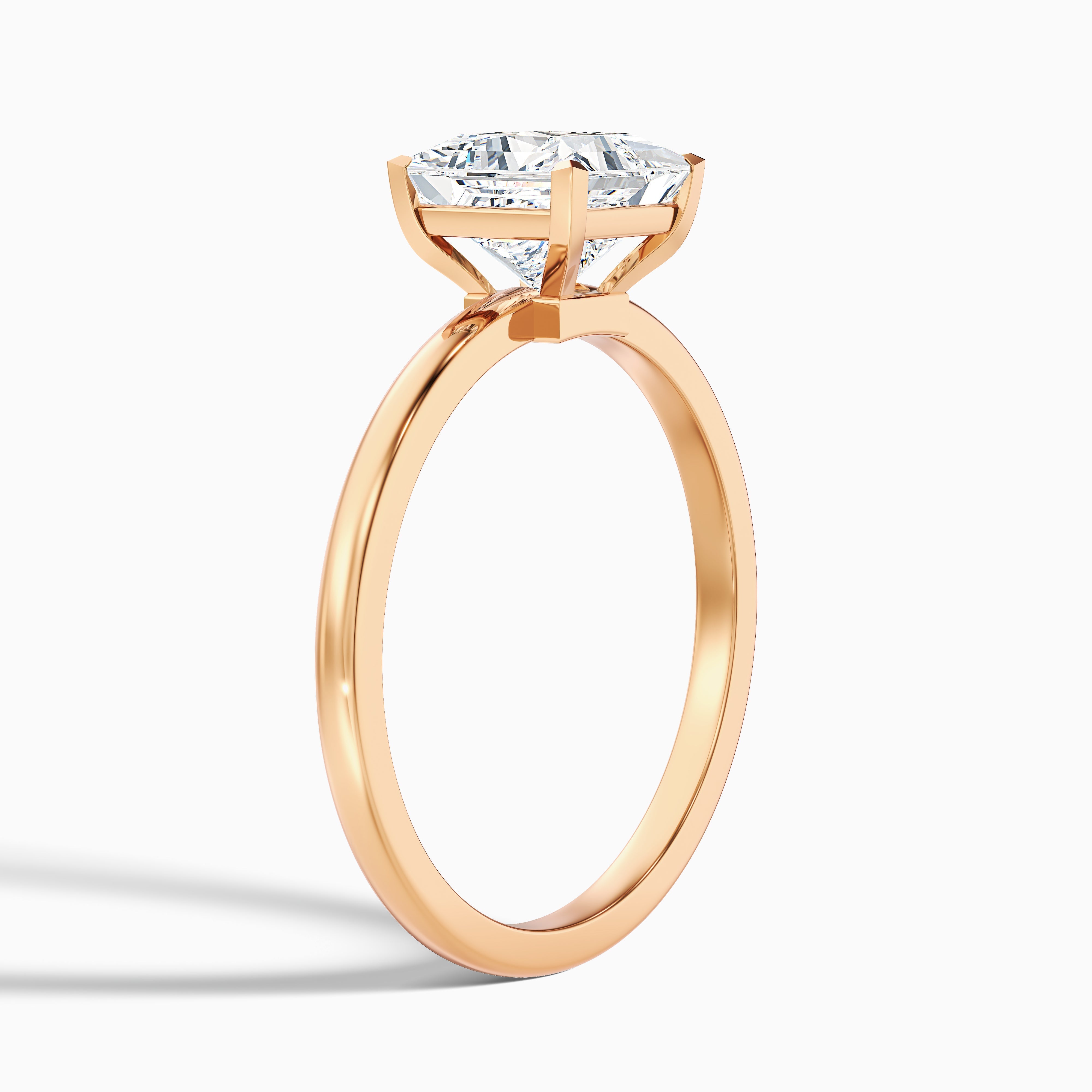 Nasya 2 Carat Princess Cut Low Profile Solitaire Lab Grown Diamond Ring in 18k White Gold