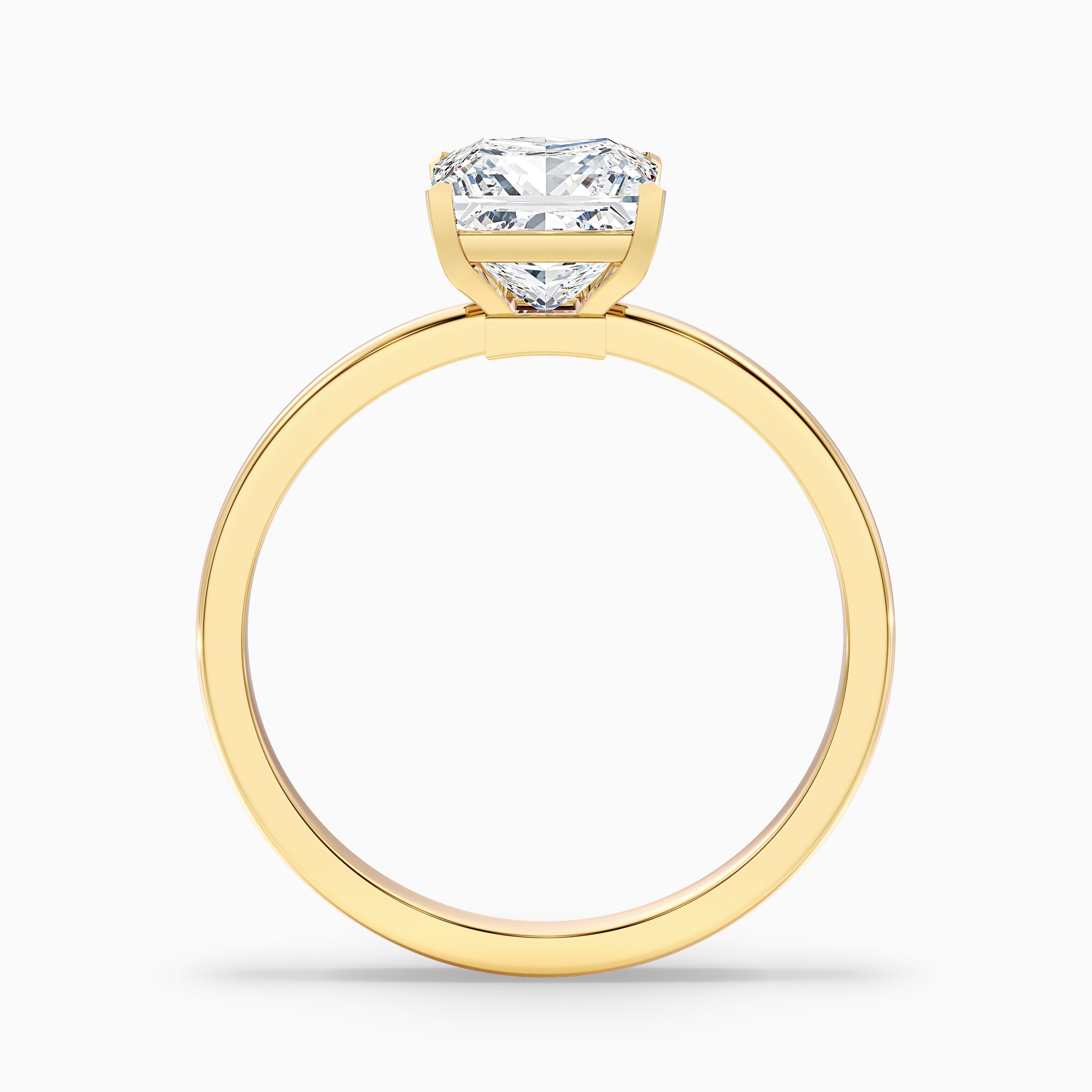 Nasya 2 Carat Princess Cut Low Profile Solitaire Lab Grown Diamond Ring in 18k White Gold