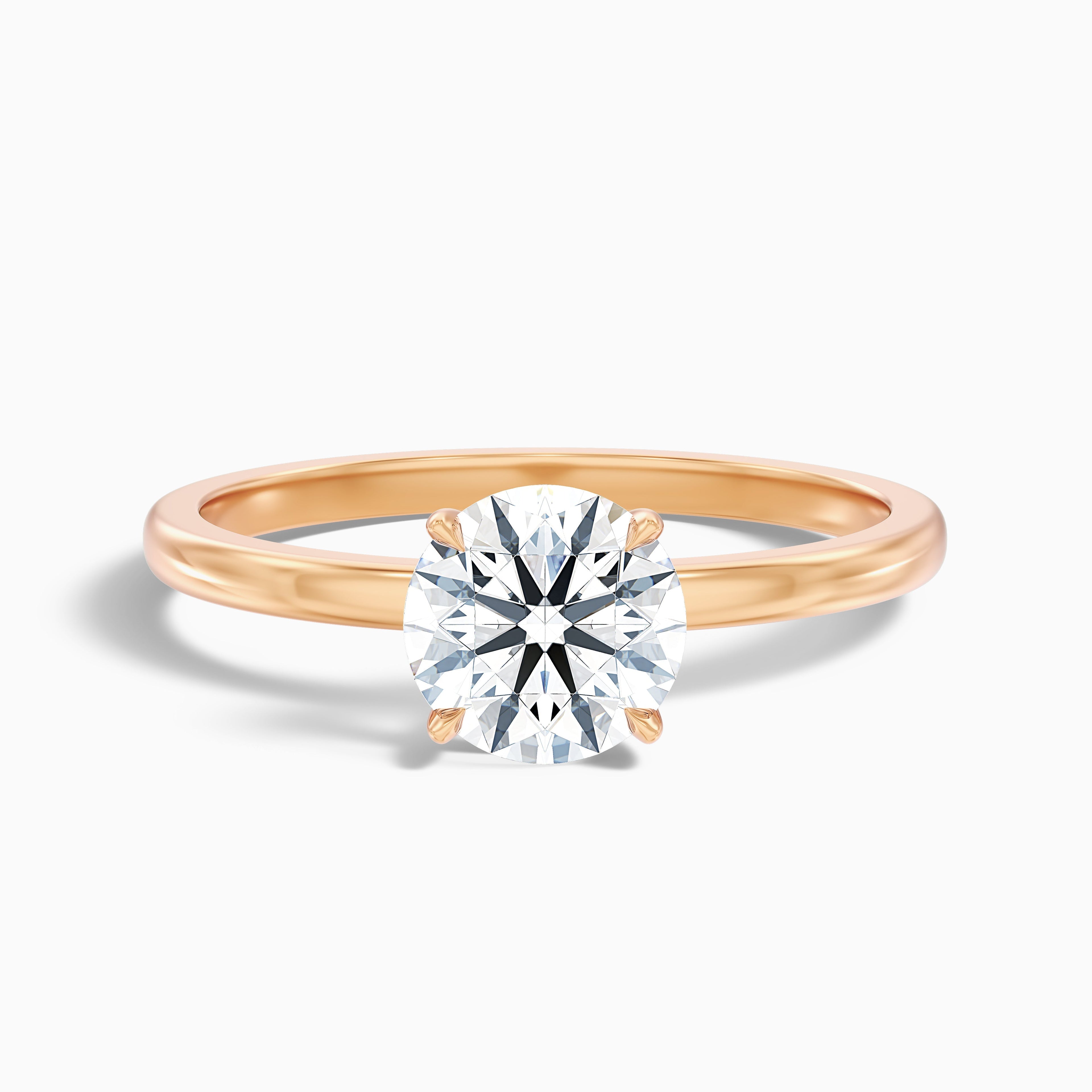 Arlen 1.5 Carat Round Cut Low Profile Solitaire Moissanite Diamond Ring in 14k Yellow Gold