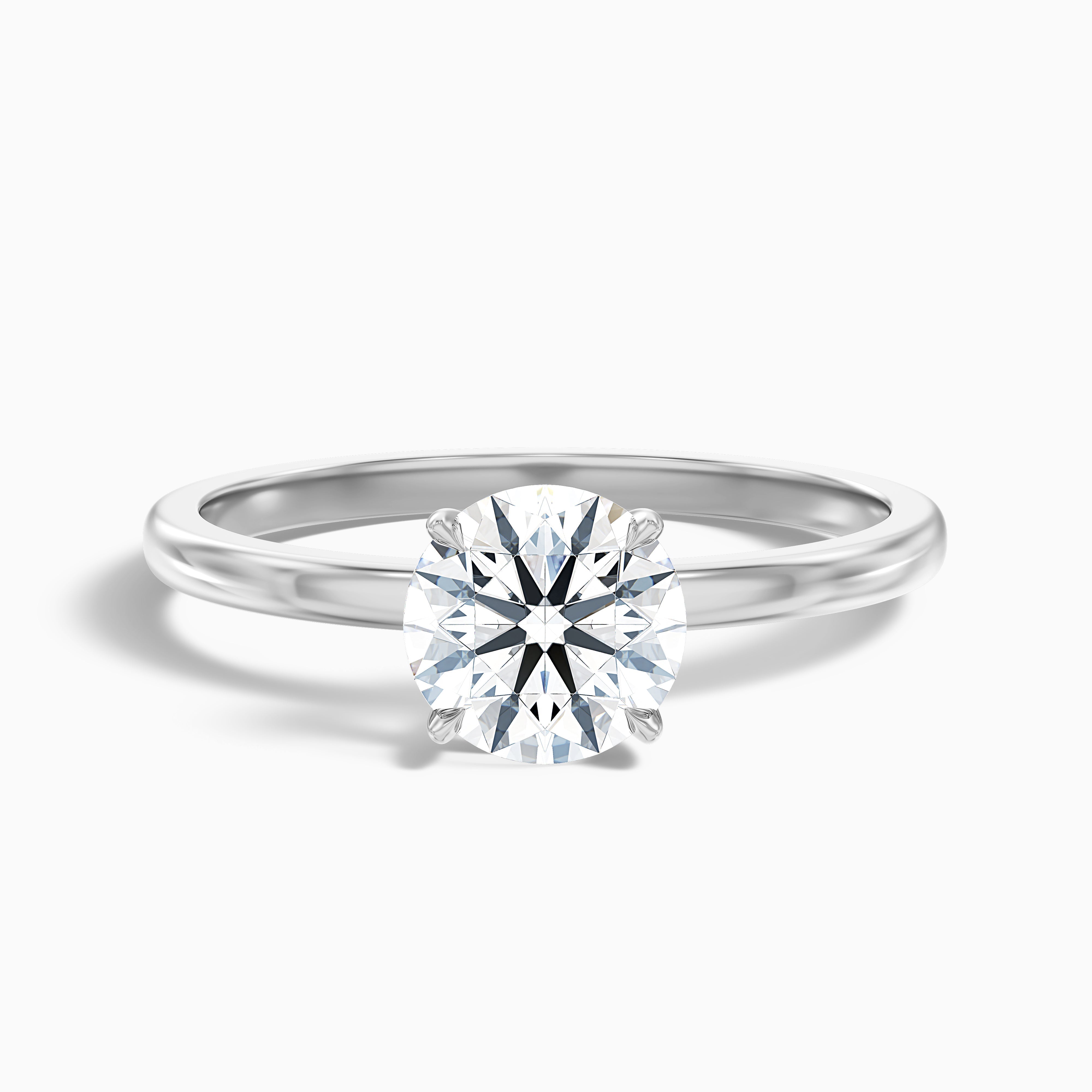 Arlen 1.5 Carat Round Cut Low Profile Solitaire Moissanite Diamond Ring in 14k Yellow Gold
