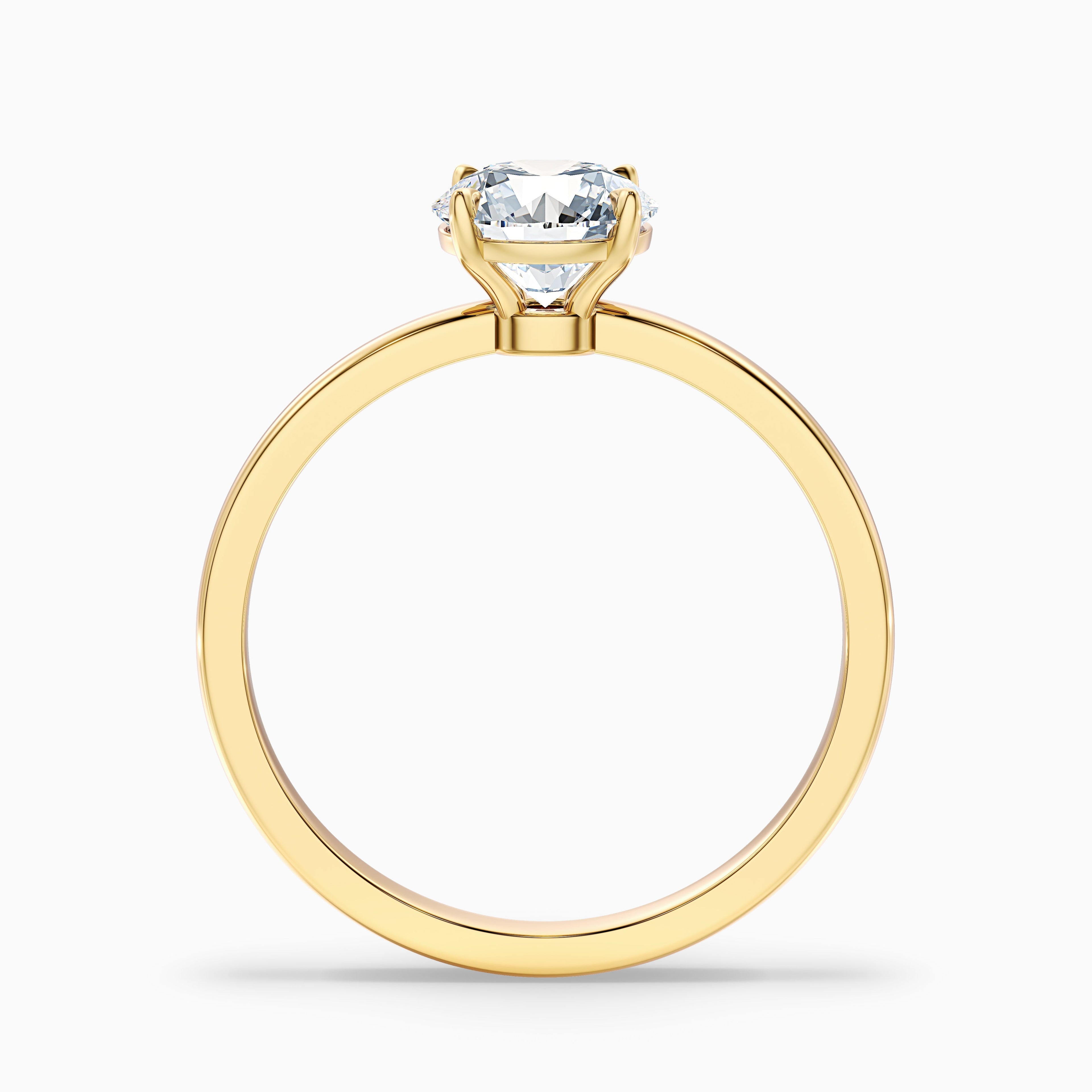 Arlen 1.5 Carat Round Cut Low Profile Solitaire Moissanite Diamond Ring in 14k Yellow Gold
