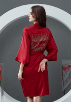 Luxurious Rhinestone Satin Custom Bridal and Bridesmaid Robe – Sparkling Elegance for Weddings SelenaHuanStudio