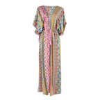 Rayon Printed Beach Jacket Vacation Loose Mid Length Sun Protection Cardigan Bikini Swimsuit Outwear Blouse Bella Mia