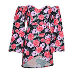 Printed Sexy Square Collar Dress Women Spring Summer Arrival Bella Mia