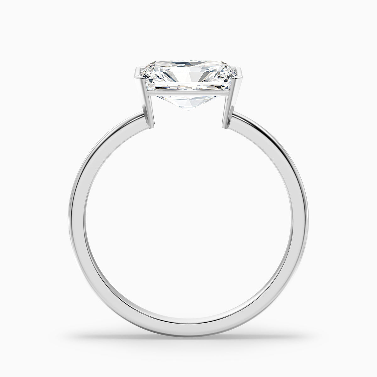 Jana 2.5 Carat Radiant Cut East West Half Bezel Lab Grown Diamond Ring in Platinum