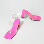 Candy Color Sandals High Heels Transparent PVC All Match High Heel Square Toe Sandals Bella Mia
