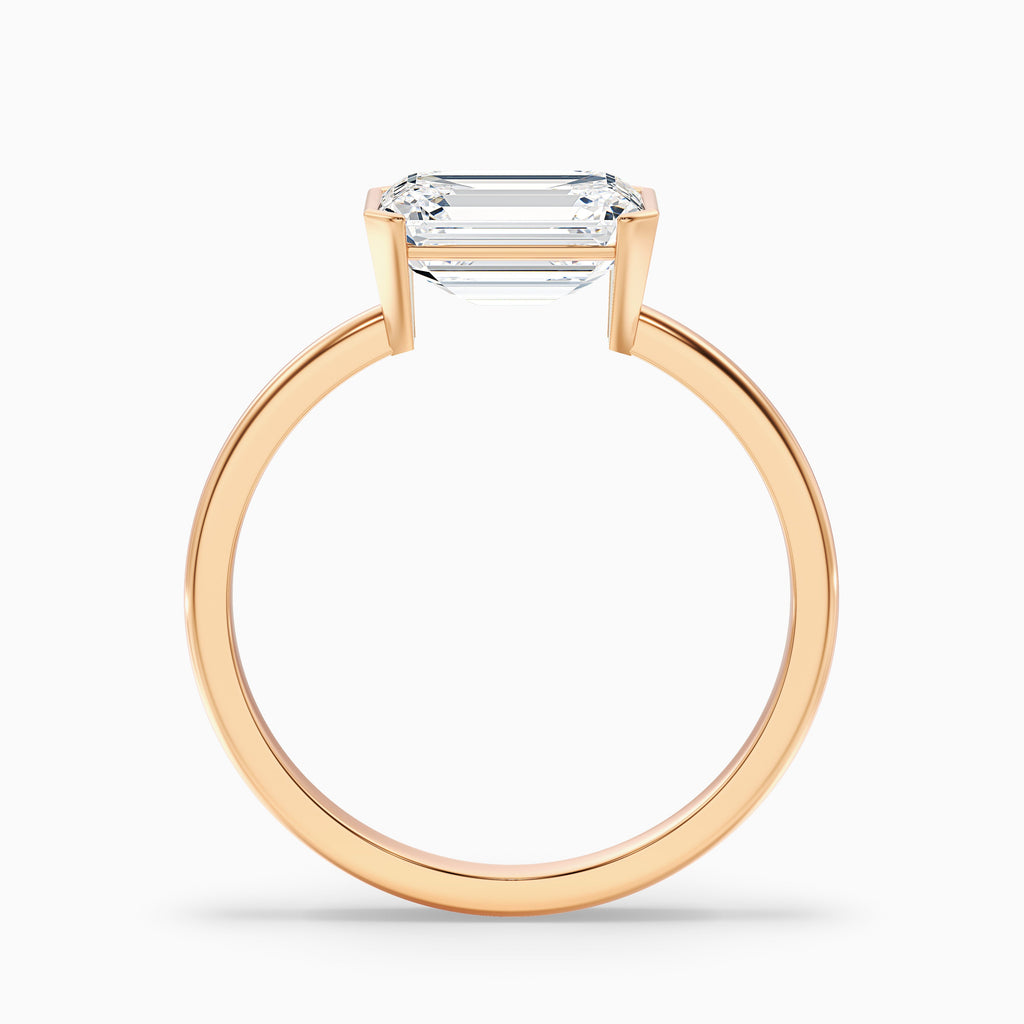 Joie 2.5 Carat Emerald Cut East West Half Bezel Lab Grown Diamond Ring in 14k White Gold