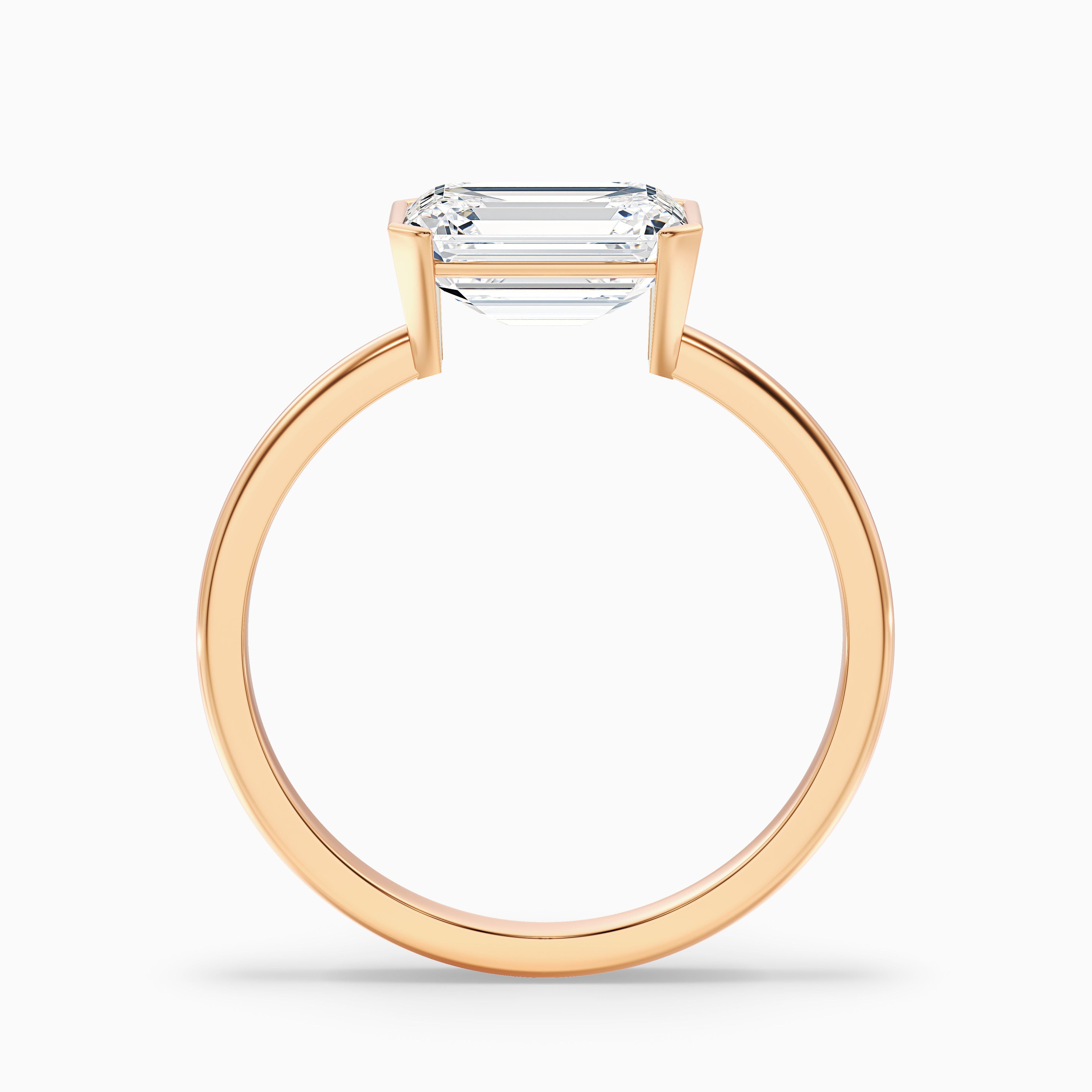 Joie 2.5 Carat Emerald Cut East West Half Bezel Lab Grown Diamond Ring in 14k White Gold