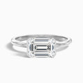 Joie 2.5 Carat Emerald Cut East West Half Bezel Lab Grown Diamond Ring in 14k White Gold