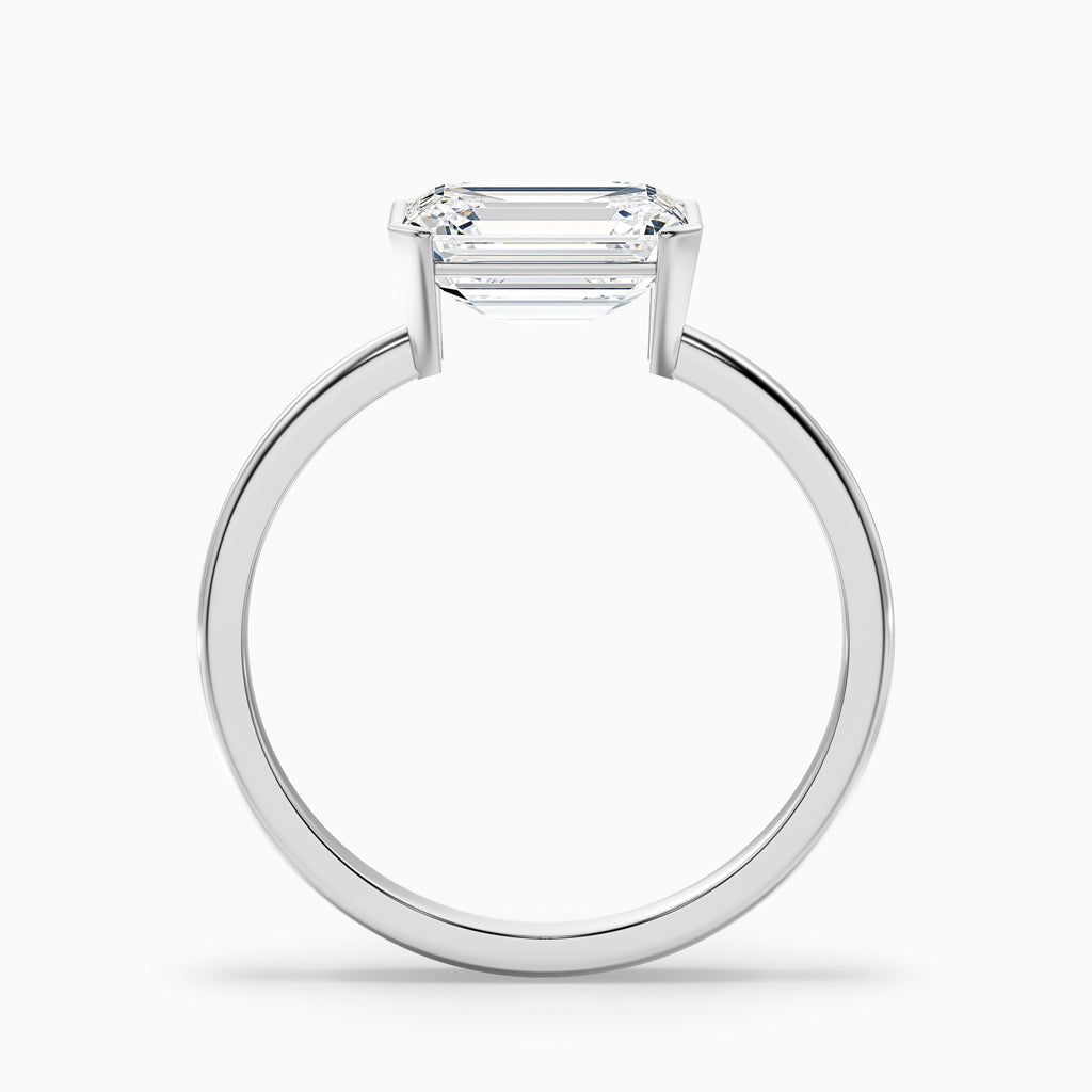 Joie 2.5 Carat Emerald Cut East West Half Bezel Lab Grown Diamond Ring in 14k White Gold