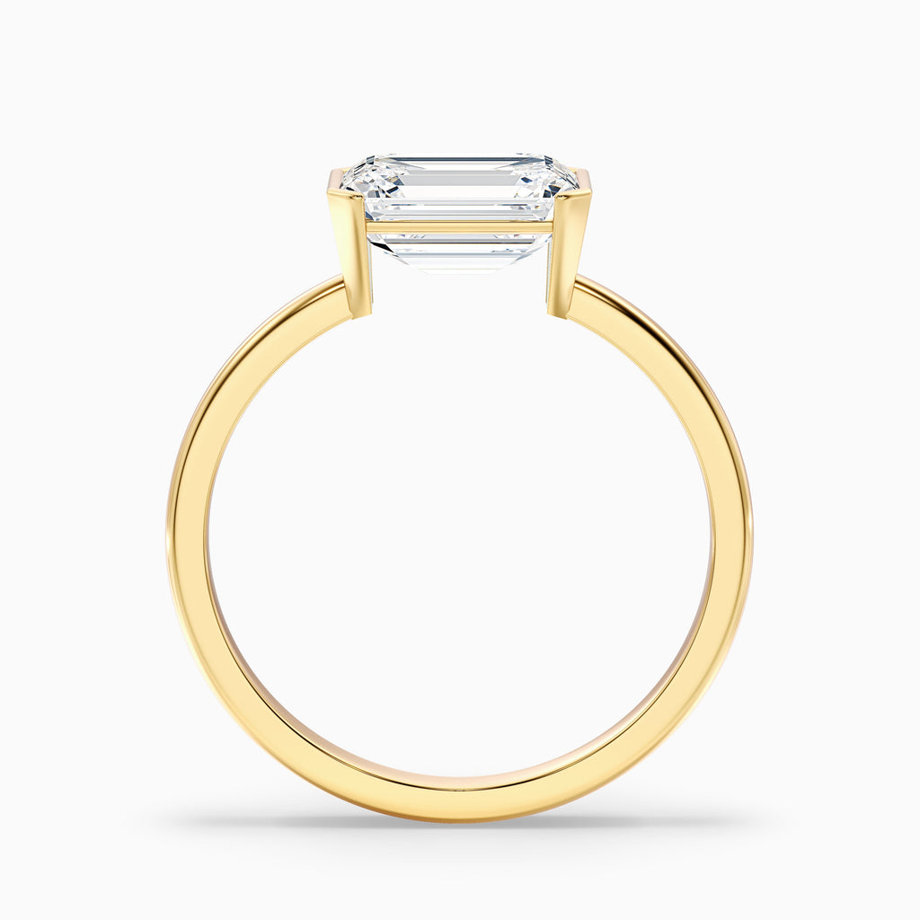 Joie 2.5 Carat Emerald Cut East West Half Bezel Lab Grown Diamond Ring in 14k White Gold