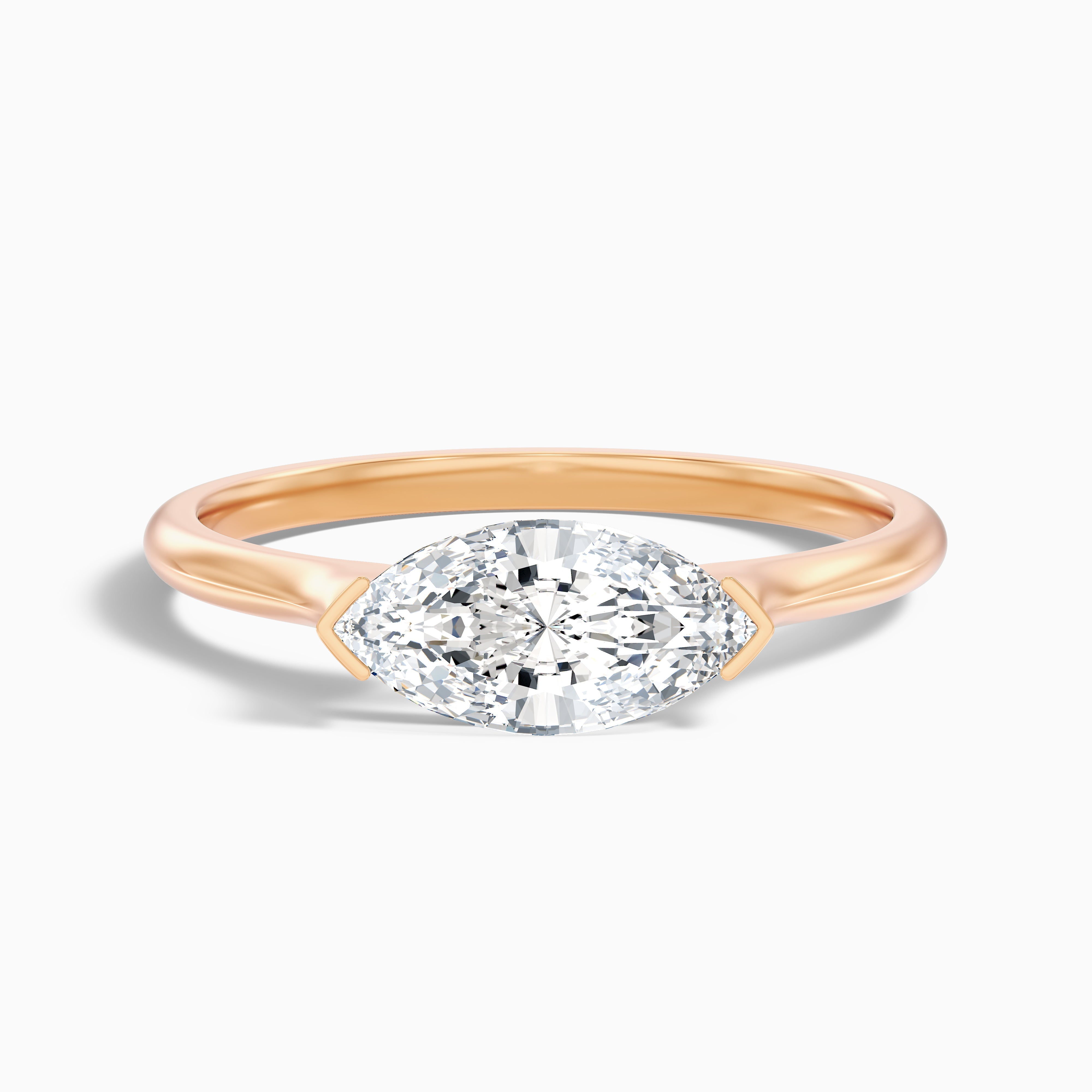 Blyth 4 Carat Marquise East West Moissanite Diamond Ring in 18k Yellow Gold