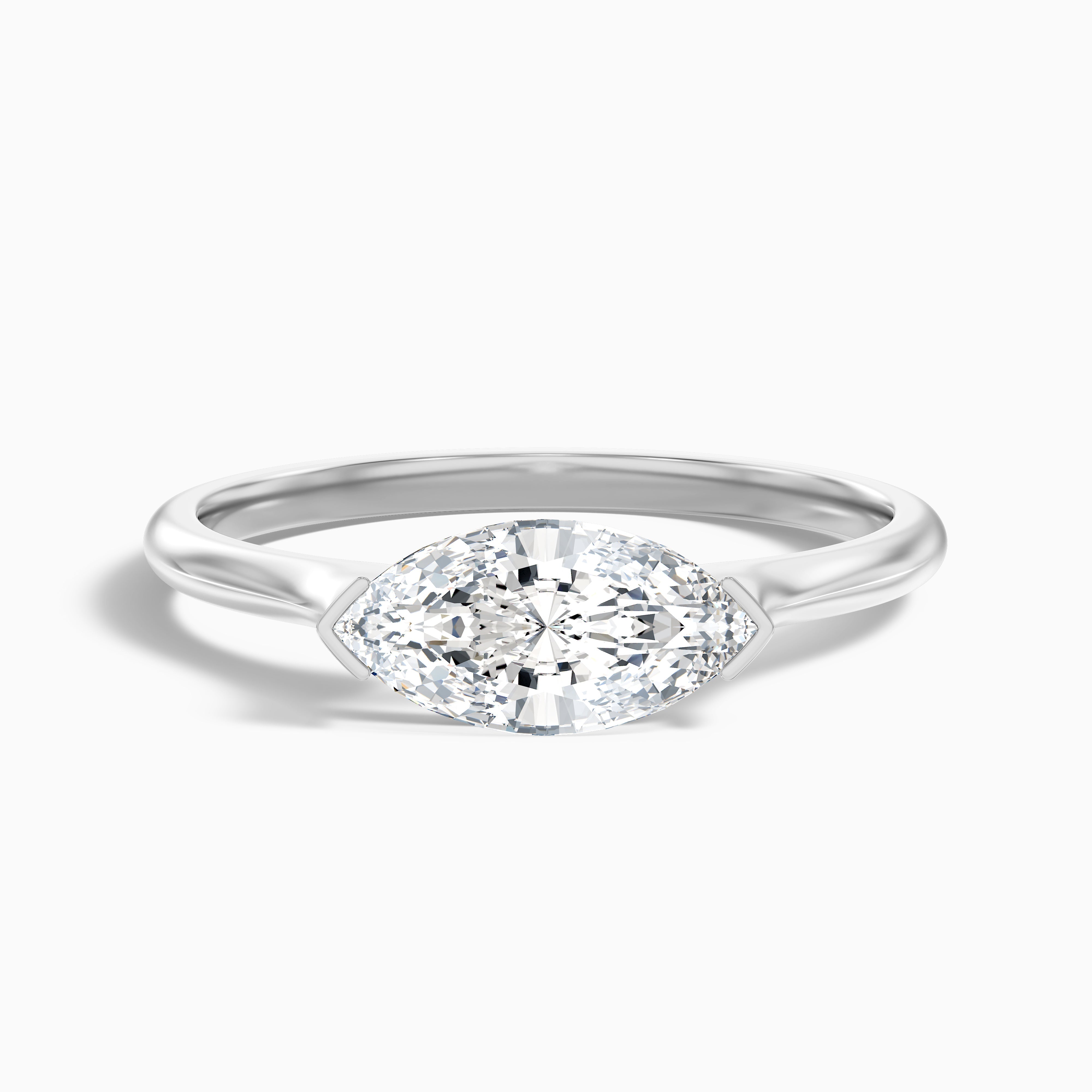 Blyth 4 Carat Marquise East West Moissanite Diamond Ring in 18k Yellow Gold
