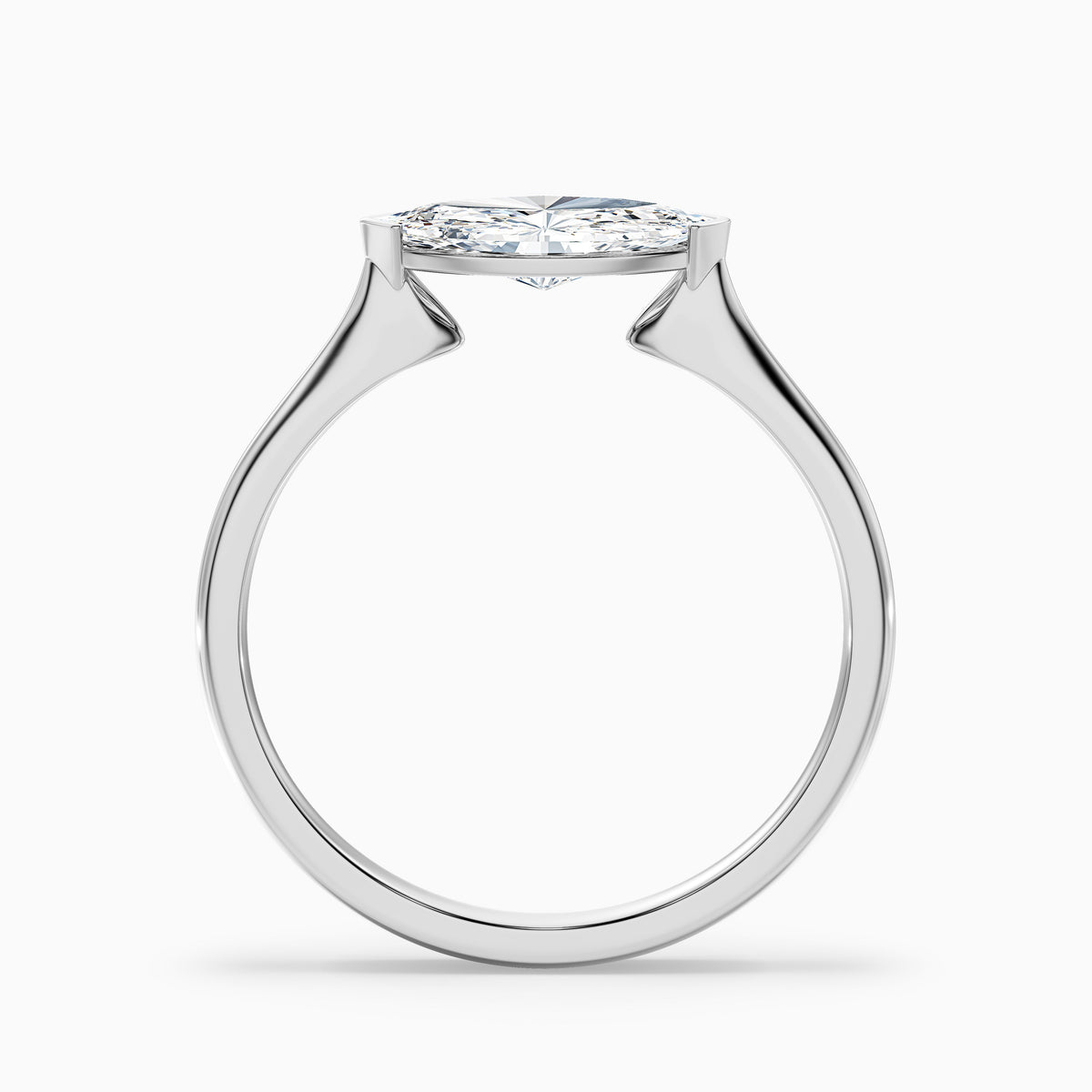 Alva 1 Carat Marquise East West Lab Grown Diamond Engagement Ring in 10k Yellow Gold