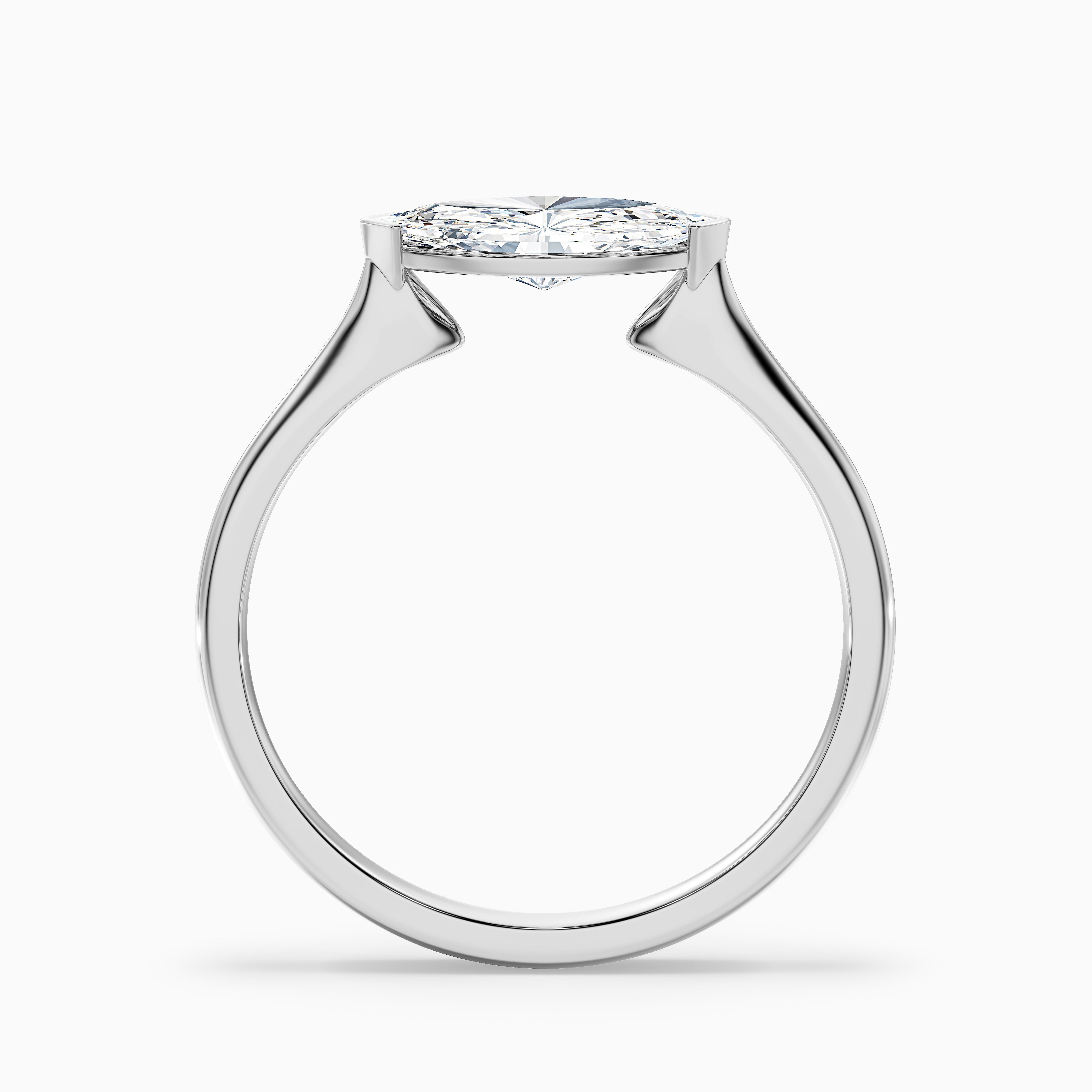 Blyth 4 Carat Marquise East West Moissanite Diamond Ring in 18k Yellow Gold