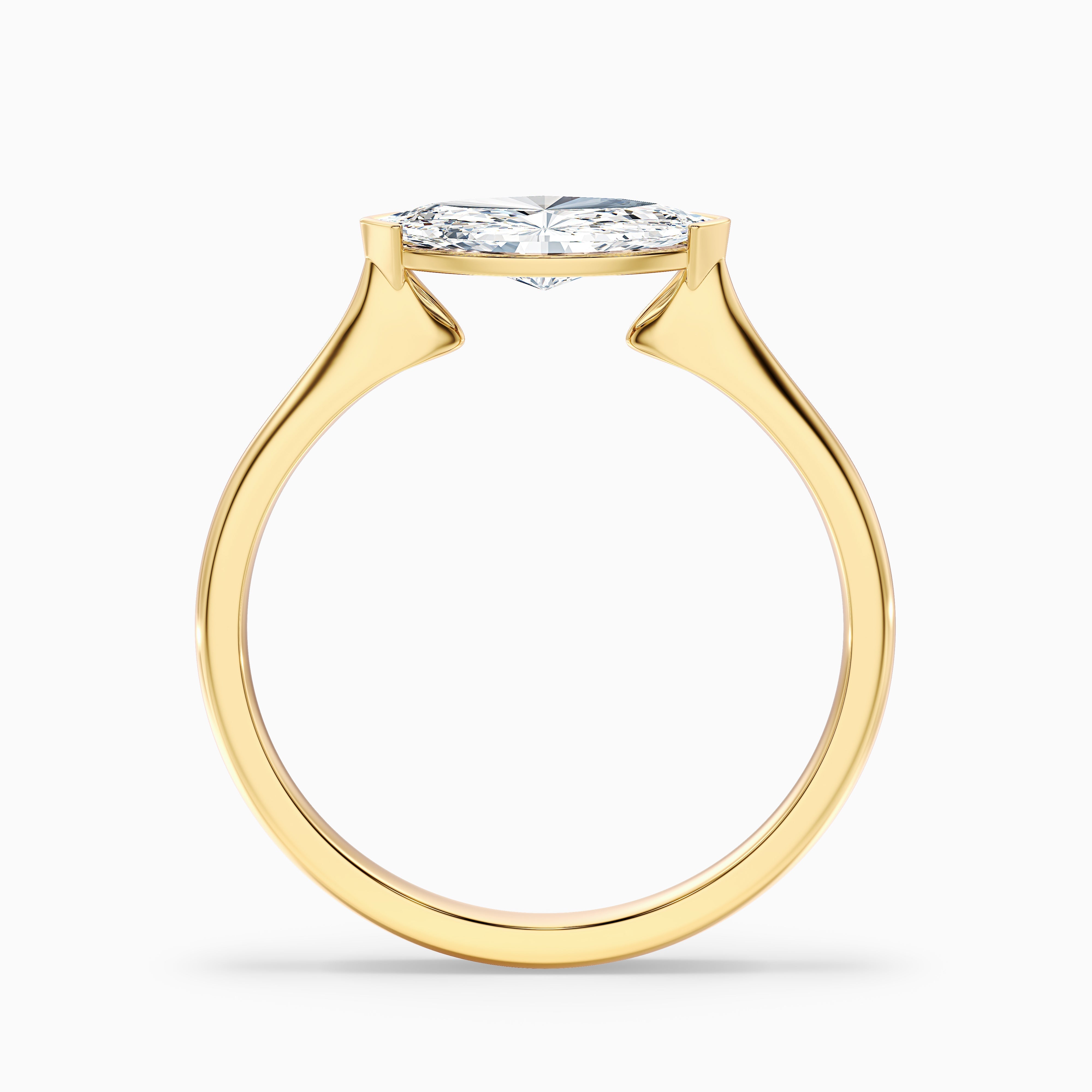Blyth 4 Carat Marquise East West Moissanite Diamond Ring in 18k Yellow Gold