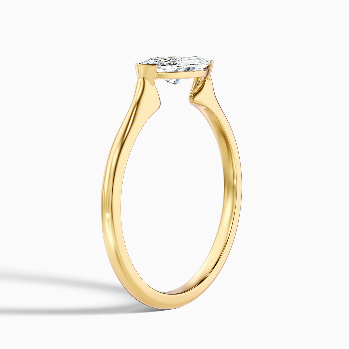 Alva 1 Carat Marquise East West Lab Grown Diamond Engagement Ring in 10k Yellow Gold