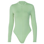 Long-sleeve Zipper Slim Fit Slim Looking Base Bodysuit Autumn Bella Mia