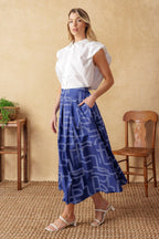 LEAVES OF TOMORROW WOVEN MIDI SKIRT Flying Tomato