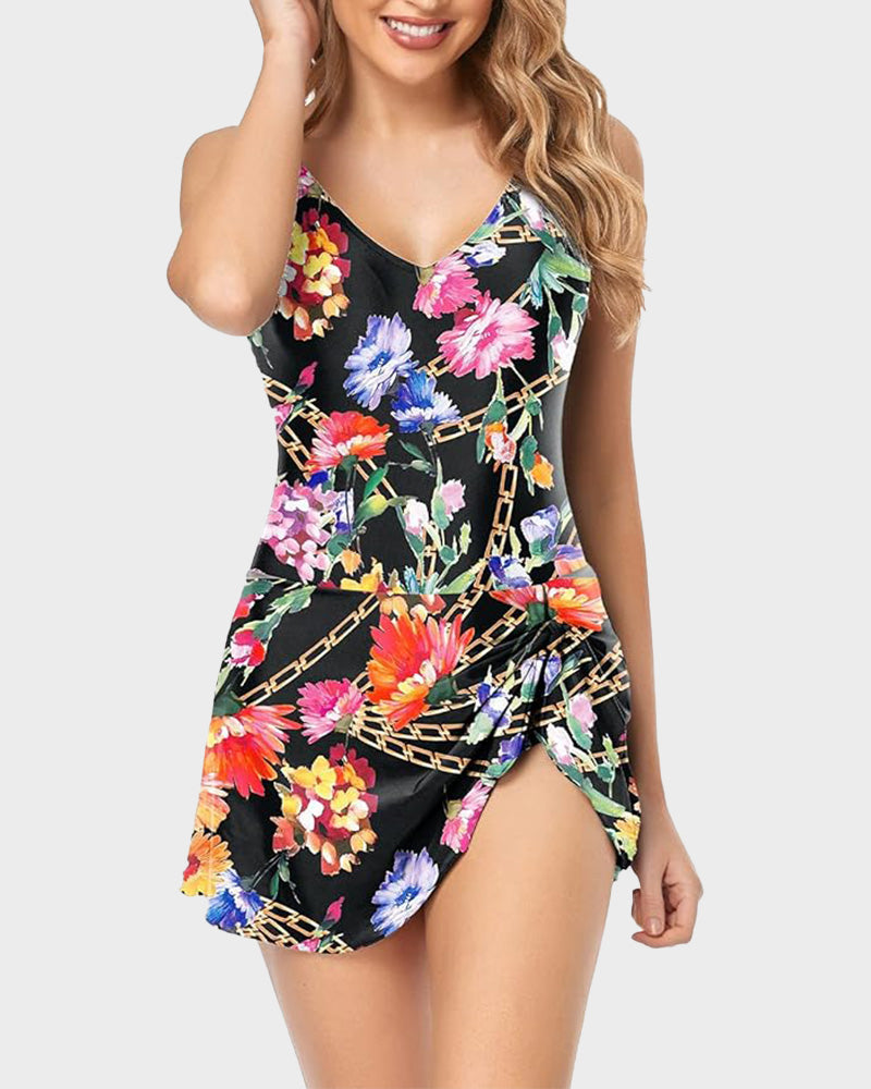 Women's Tummy Control Slim Fit Plus Size One Piece Swimsuit SheCurve