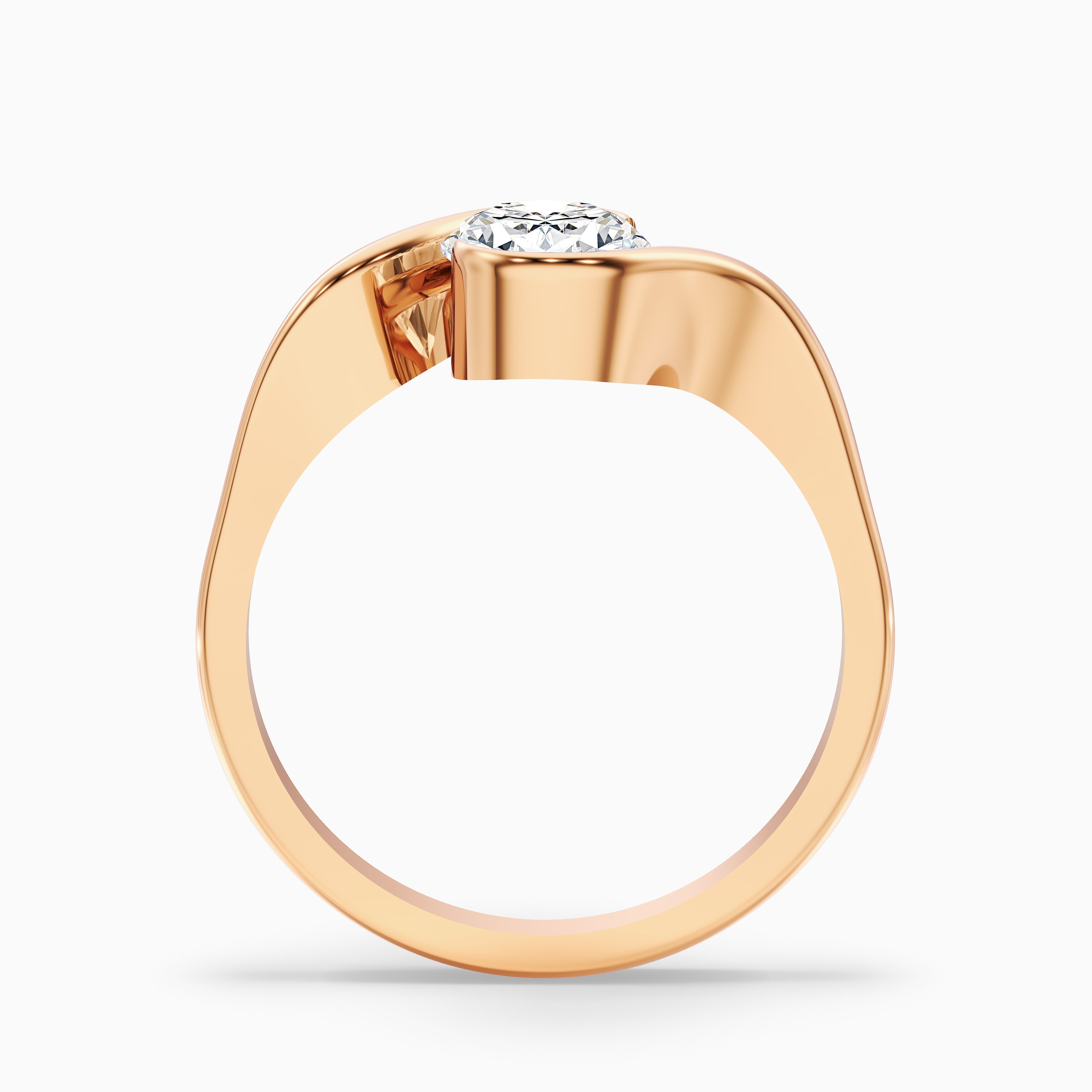 Gleny 1 Carat Oval Cut Bypass Lab Grown Diamond Engagement Ring in 10k Yellow Gold