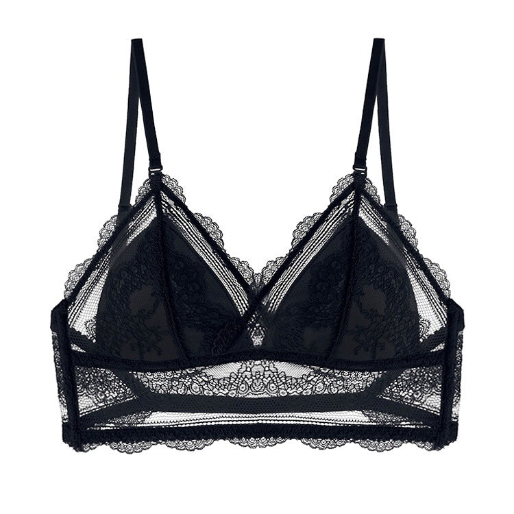 bralette French Sexy U-Shaped Beauty Back Underwear Women Wireless Thin Bra Invisible Backless Lace Triangle Cup Bra Summer Bella Mia
