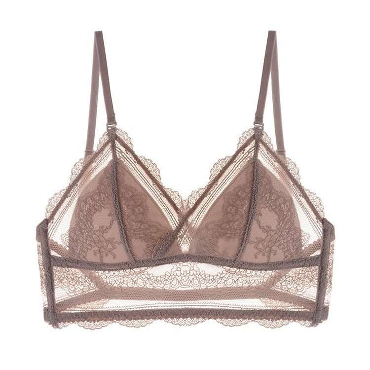 bralette French Sexy U-Shaped Beauty Back Underwear Women Wireless Thin Bra Invisible Backless Lace Triangle Cup Bra Summer Bella Mia