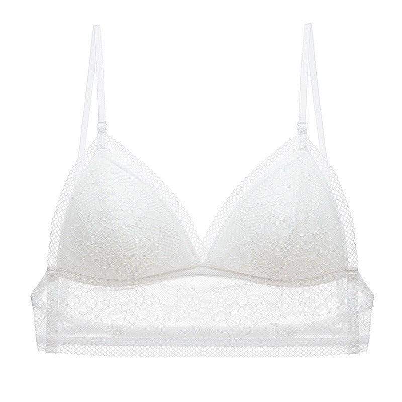bralette French Sexy U-Shaped Beauty Back Underwear Women Wireless Thin Bra Invisible Backless Lace Triangle Cup Bra Summer Bella Mia