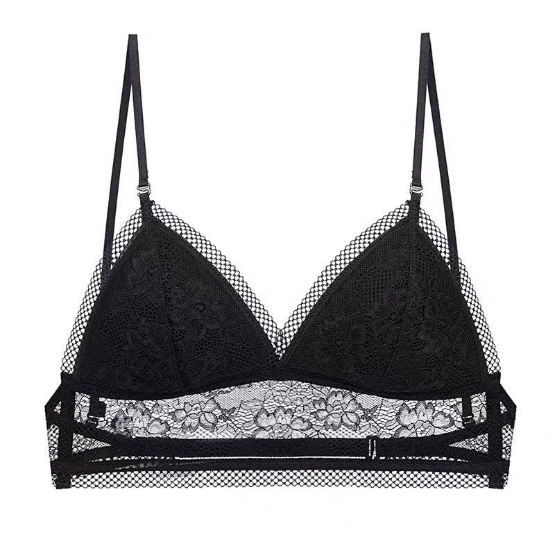 bralette French Sexy U-Shaped Beauty Back Underwear Women Wireless Thin Bra Invisible Backless Lace Triangle Cup Bra Summer Bella Mia