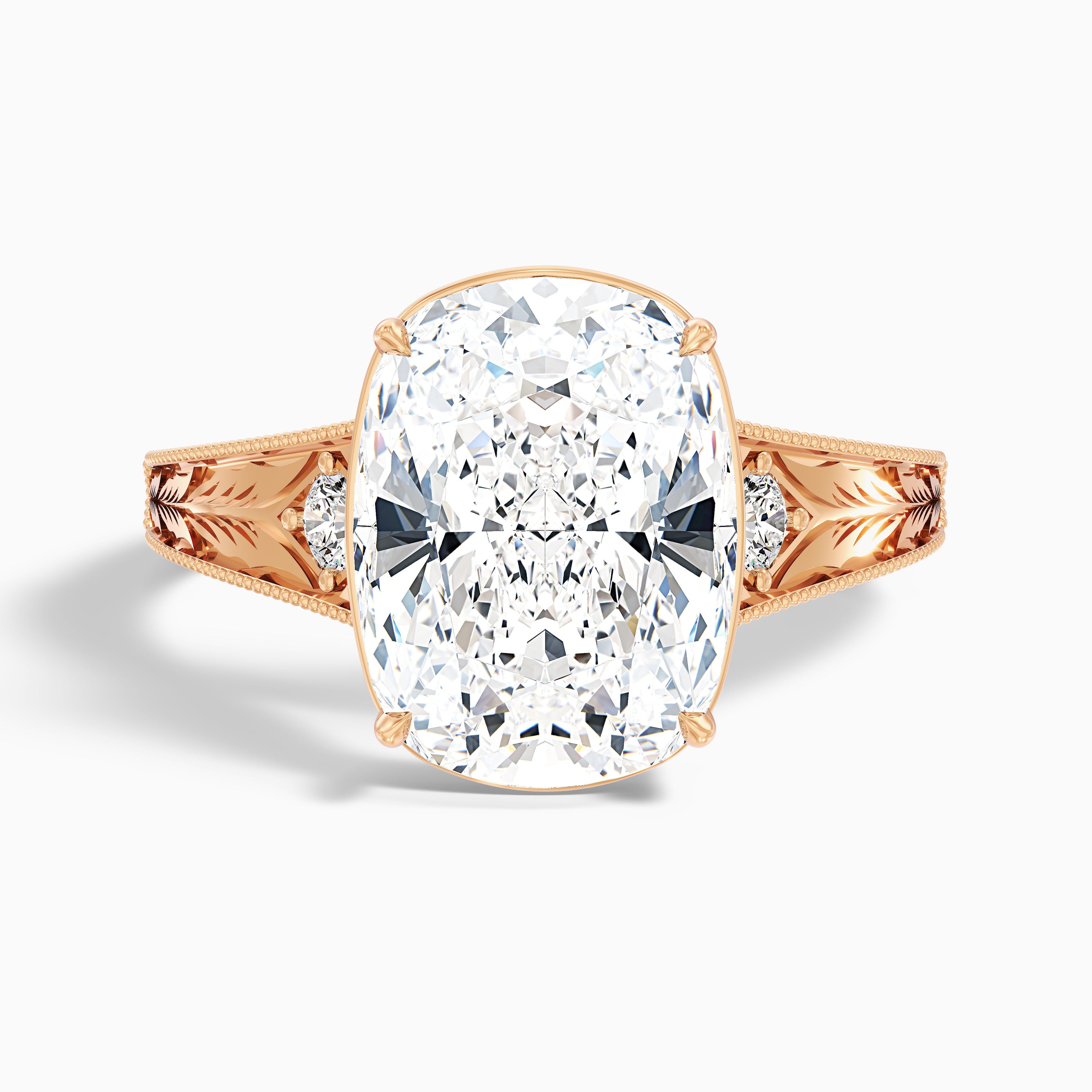 Taylor 1.5 Carat Elongated Old Mine Cushion Cut Moissanite Diamond Ring in 10k White Gold
