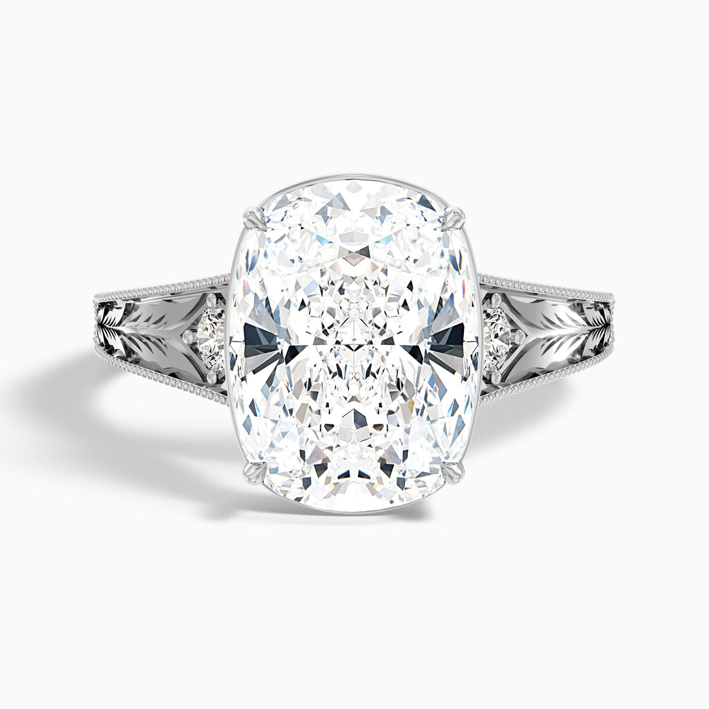 Taylor 1.5 Carat Elongated Old Mine Cushion Cut Moissanite Diamond Ring in 10k White Gold